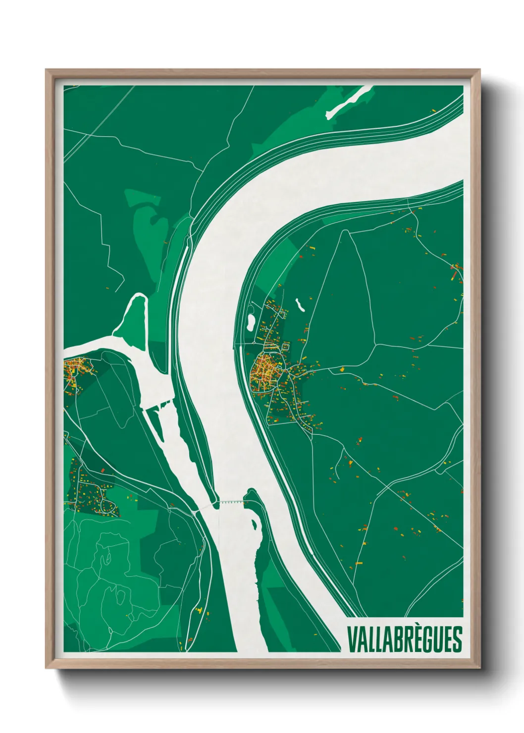 Une affiche de carte sur Vallabrègues