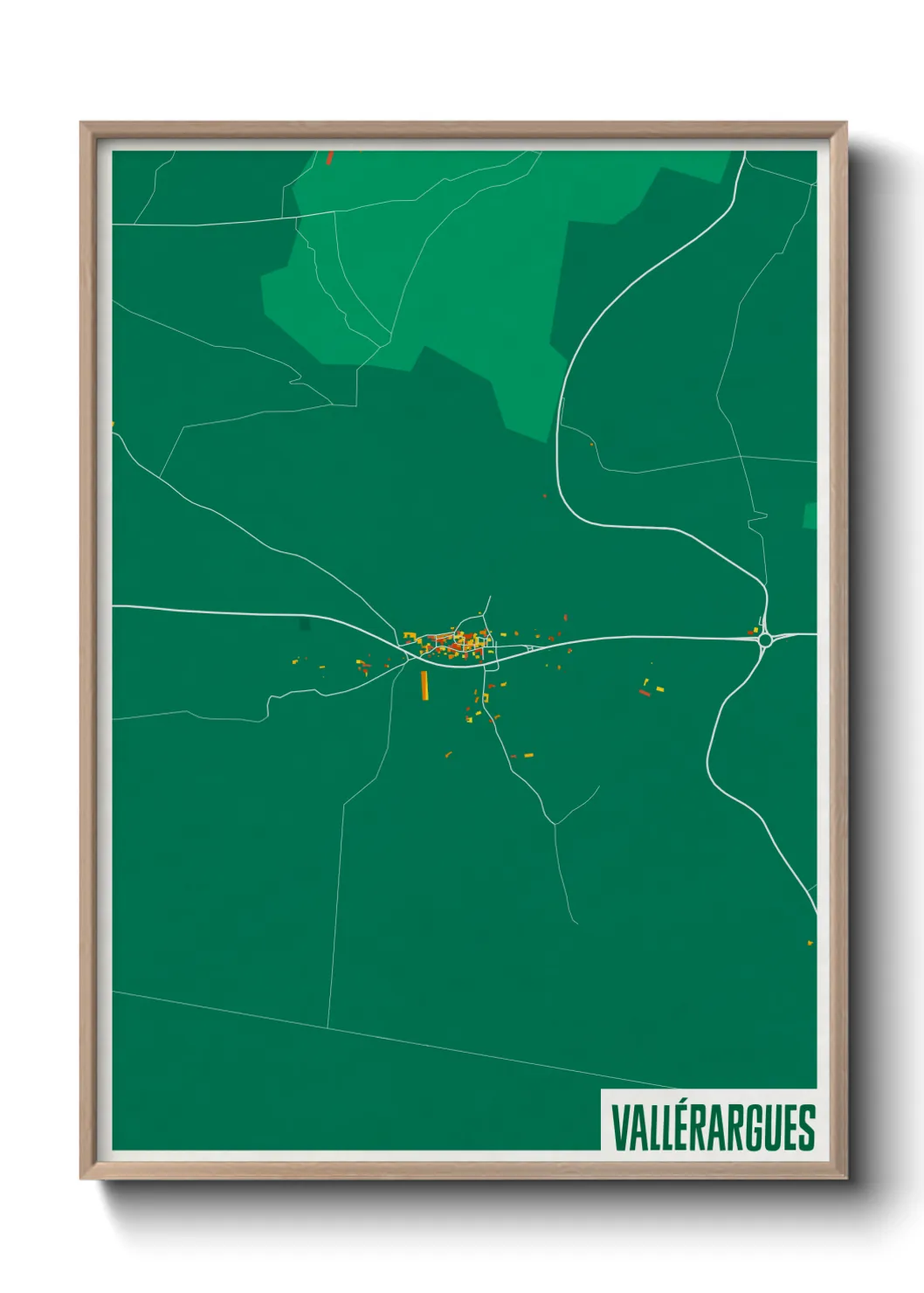 Une affiche de carte sur Vallérargues