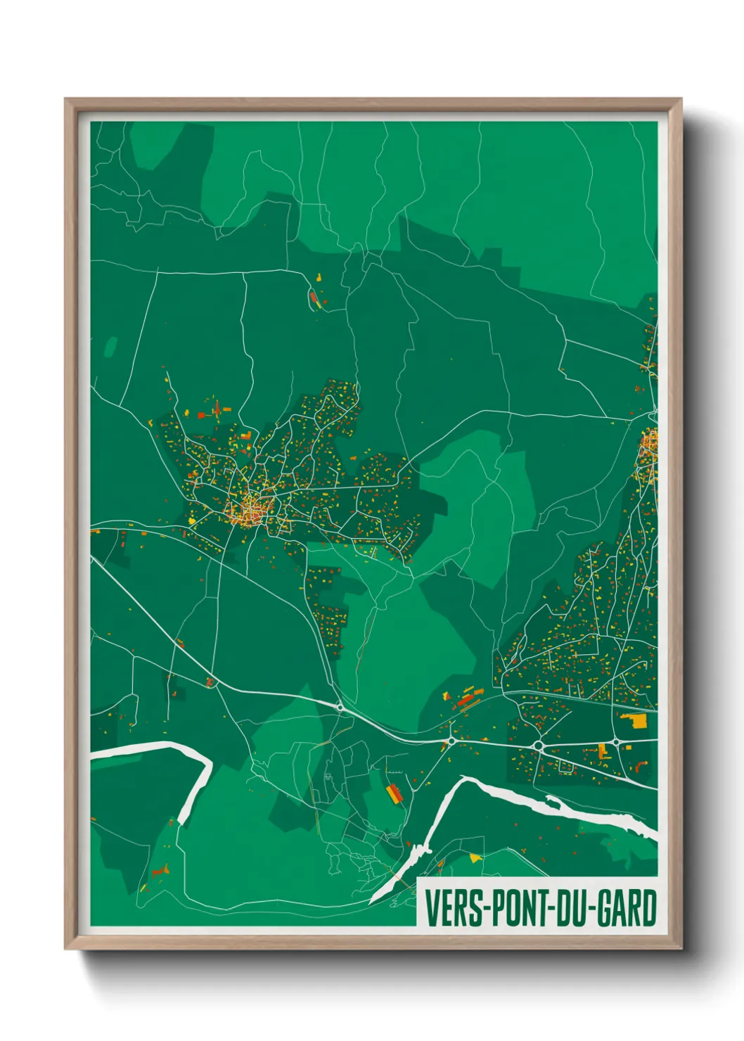 Une affiche de carte sur Vers-Pont-du-Gard
