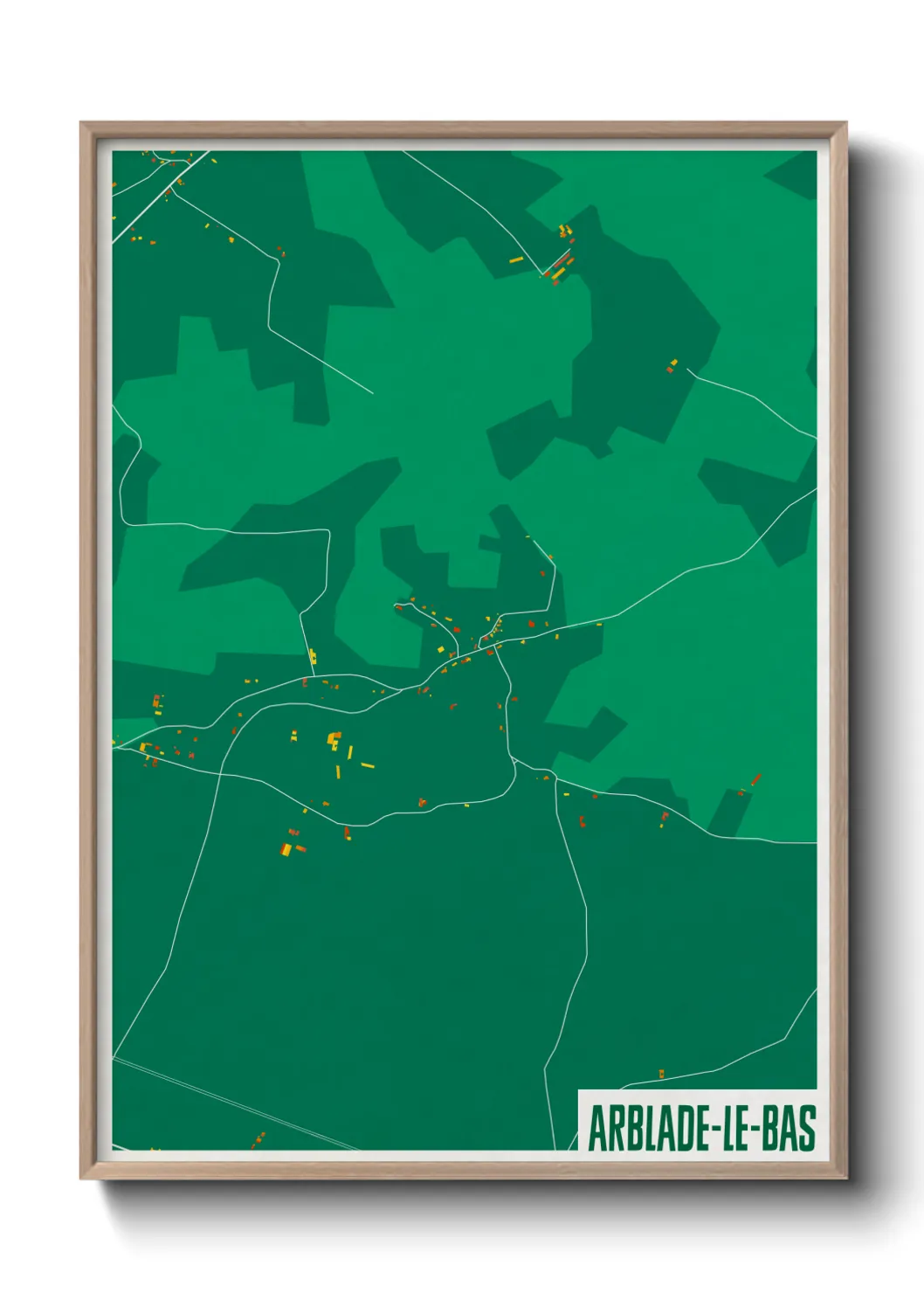 Une affiche de carte sur Arblade-le-Bas