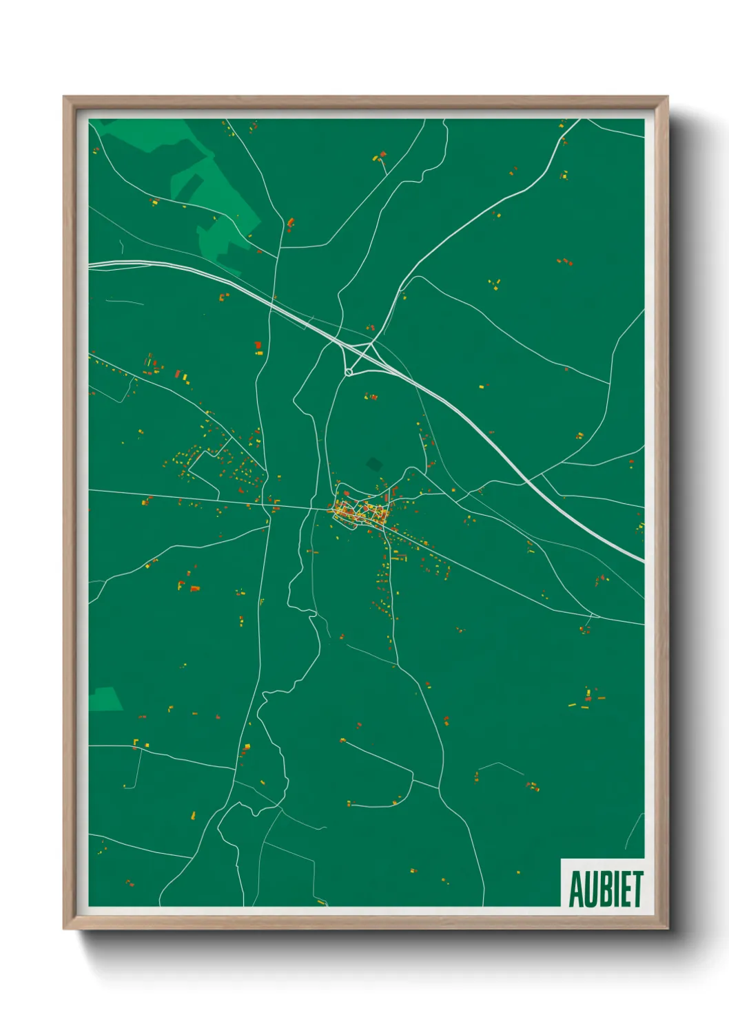 Une affiche de carte sur Aubiet