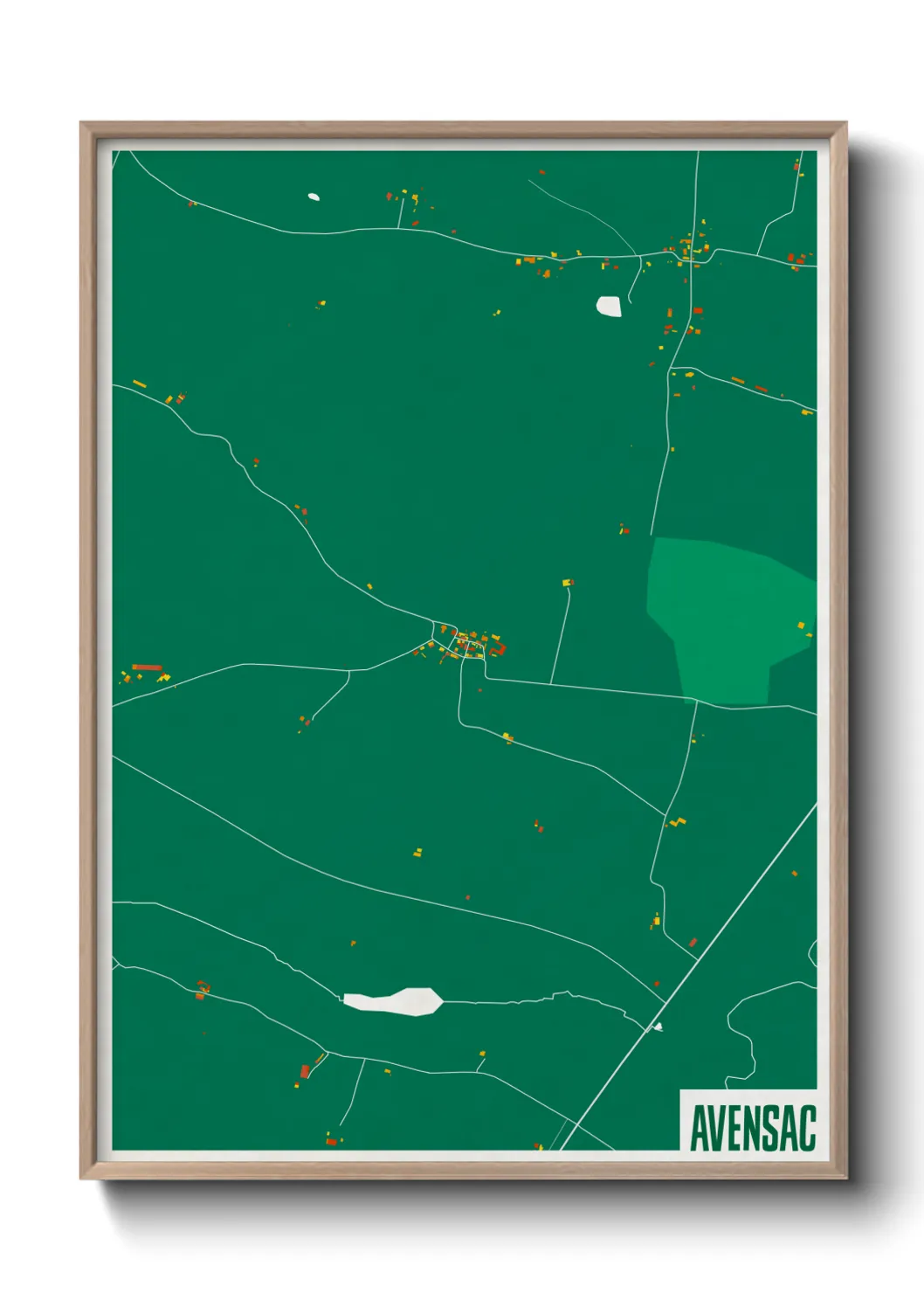 Une affiche de carte sur Avensac