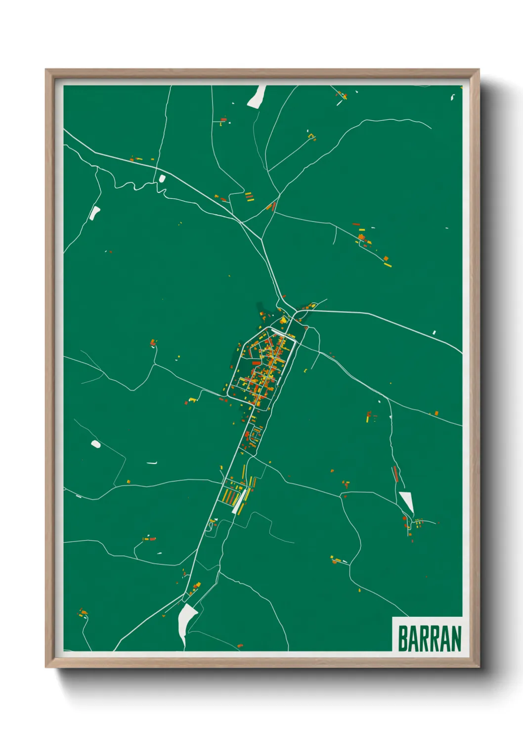 Une affiche de carte sur Barran