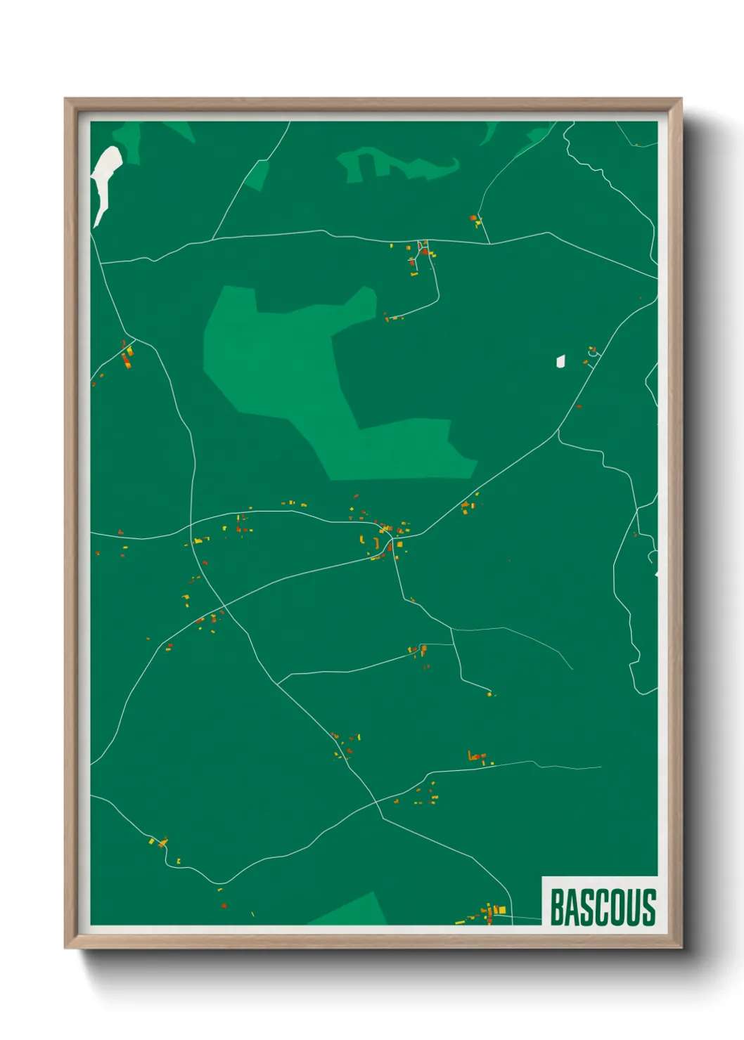 Une affiche de carte sur Bascous