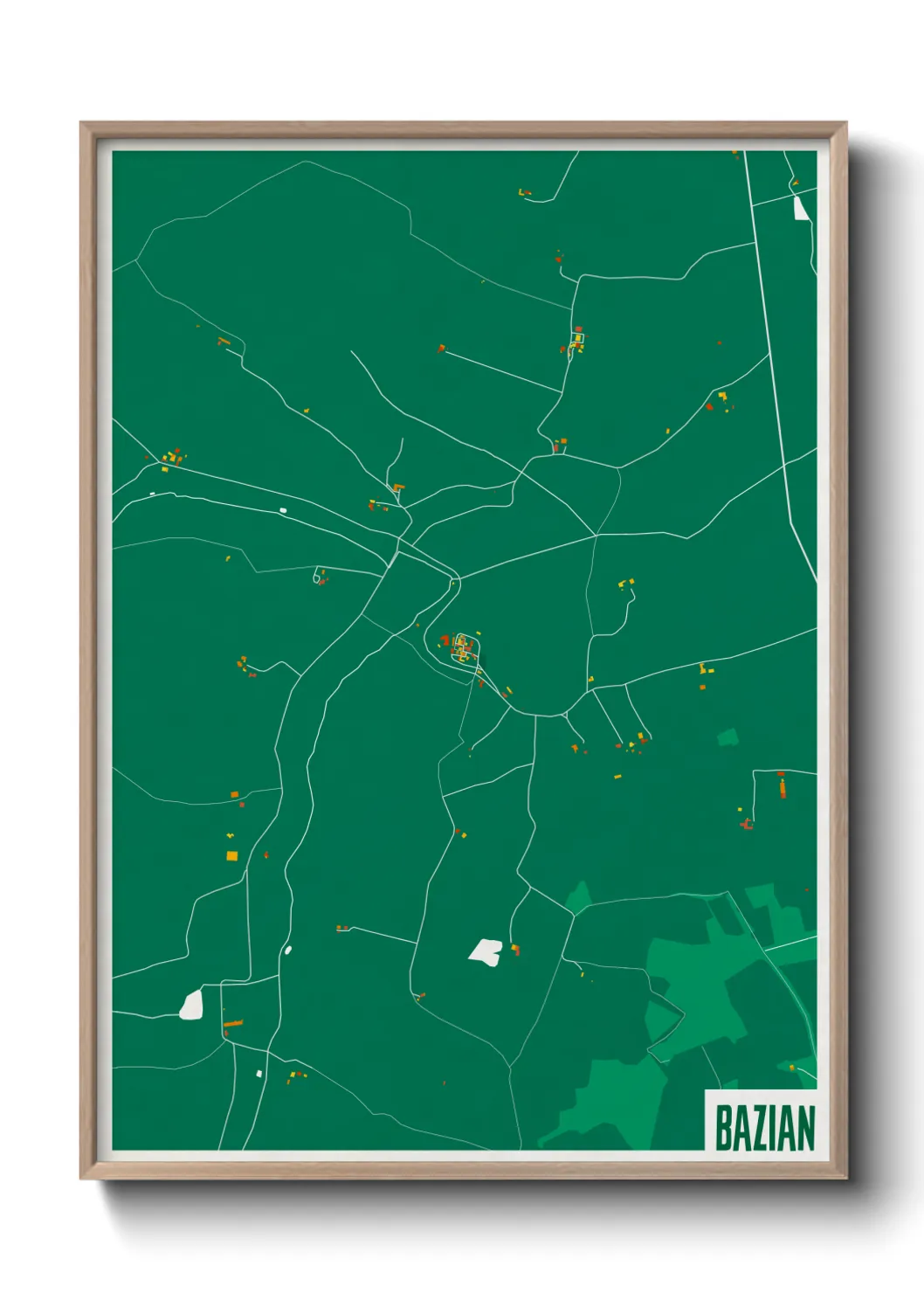 Une affiche de carte sur Bazian