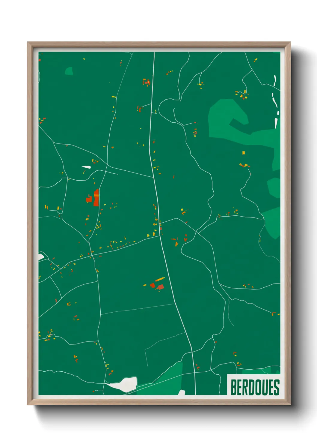 Une affiche de carte sur Berdoues
