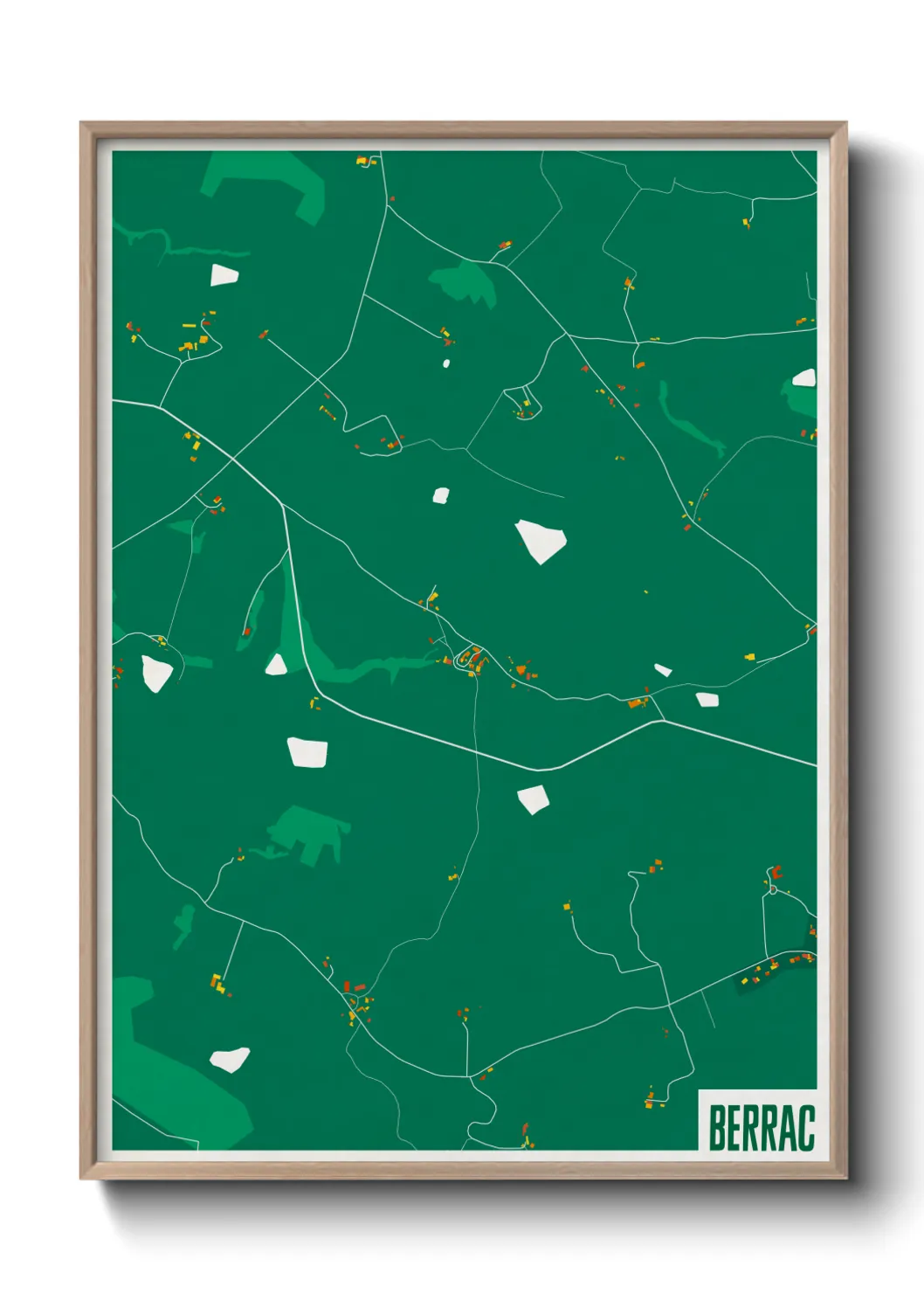 Une affiche de carte sur Berrac