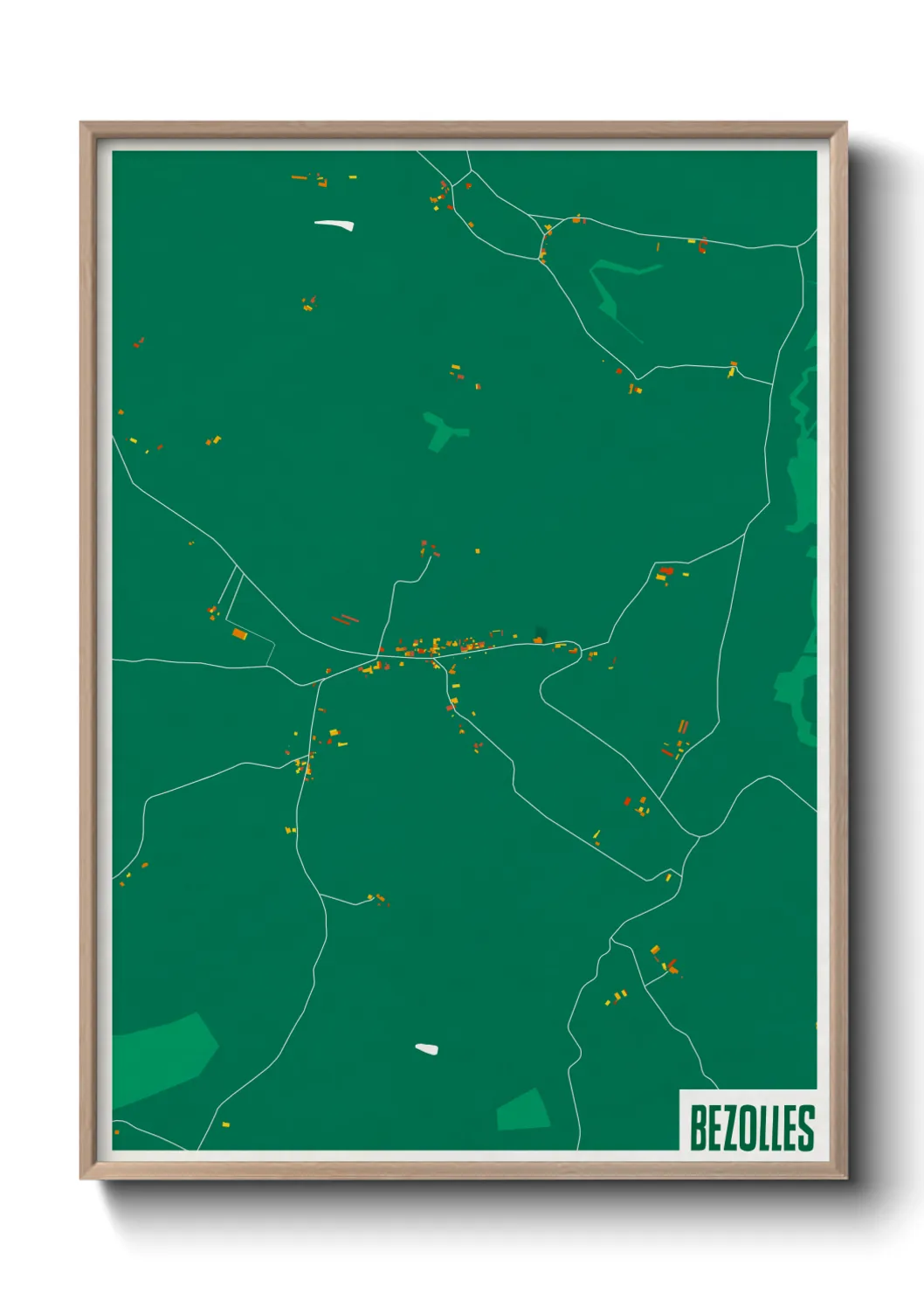 Une affiche de carte sur Bezolles