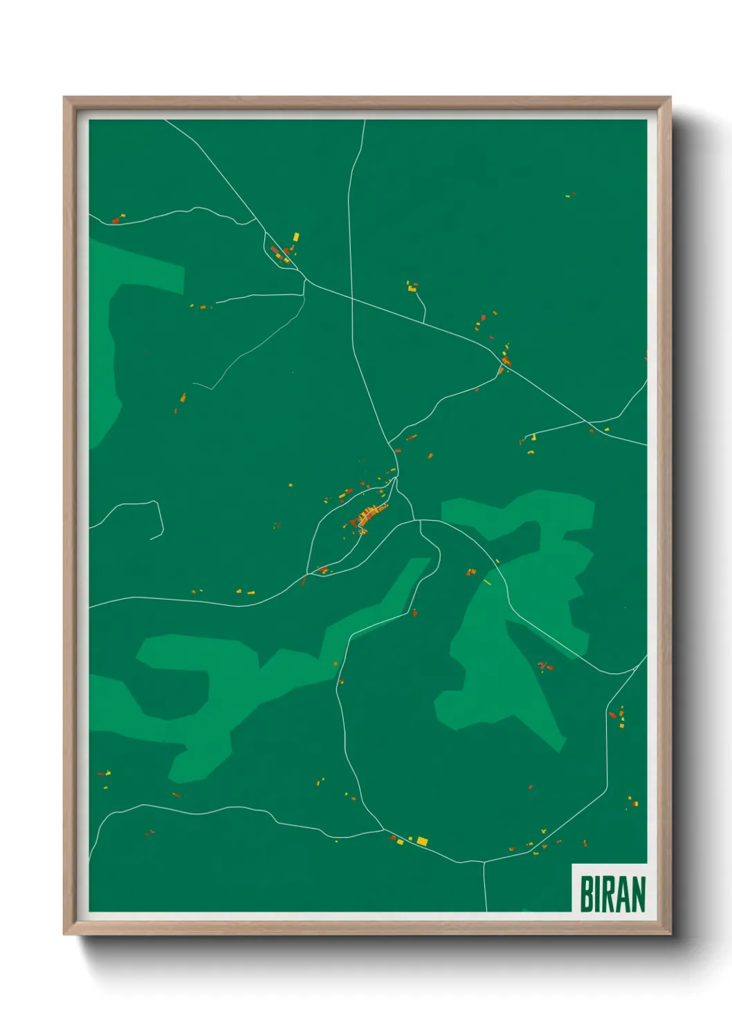 Une affiche de carte sur Biran