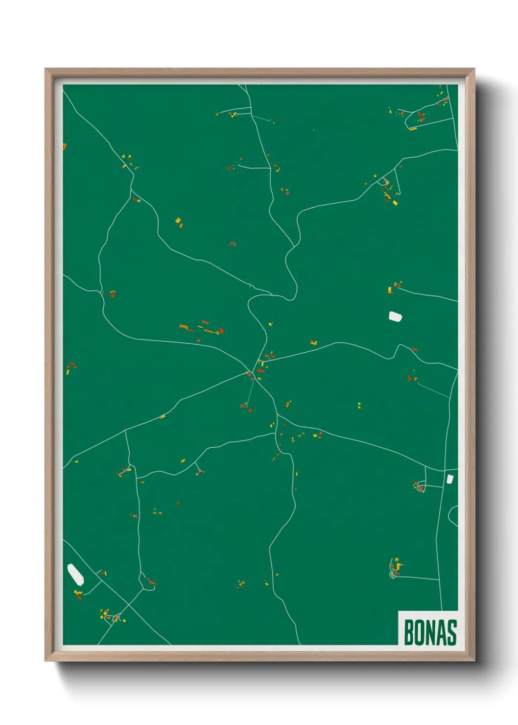 Une affiche de carte sur Bonas