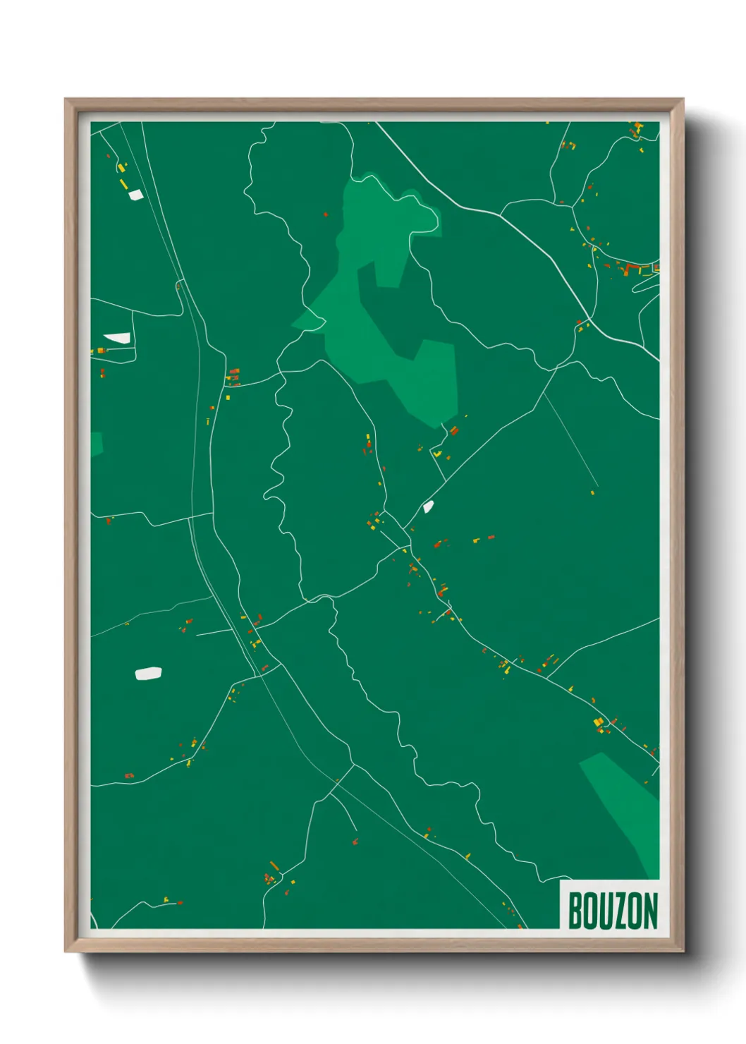 Une affiche de carte sur Bouzon