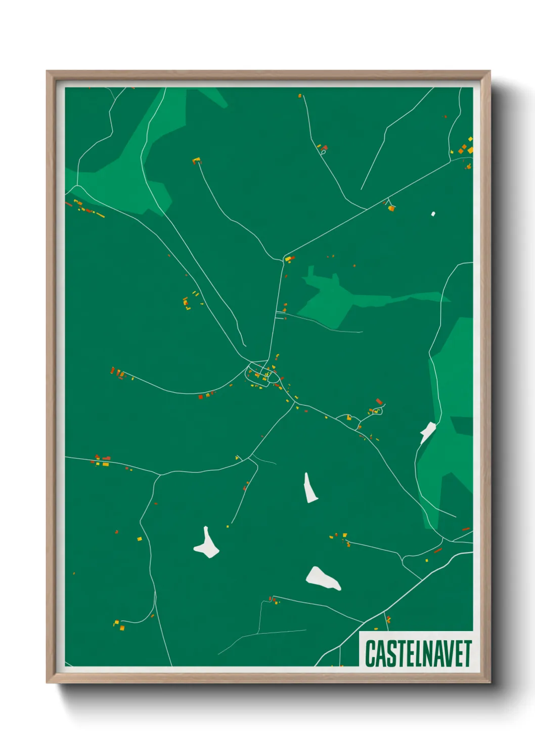 Une affiche de carte sur Castelnavet