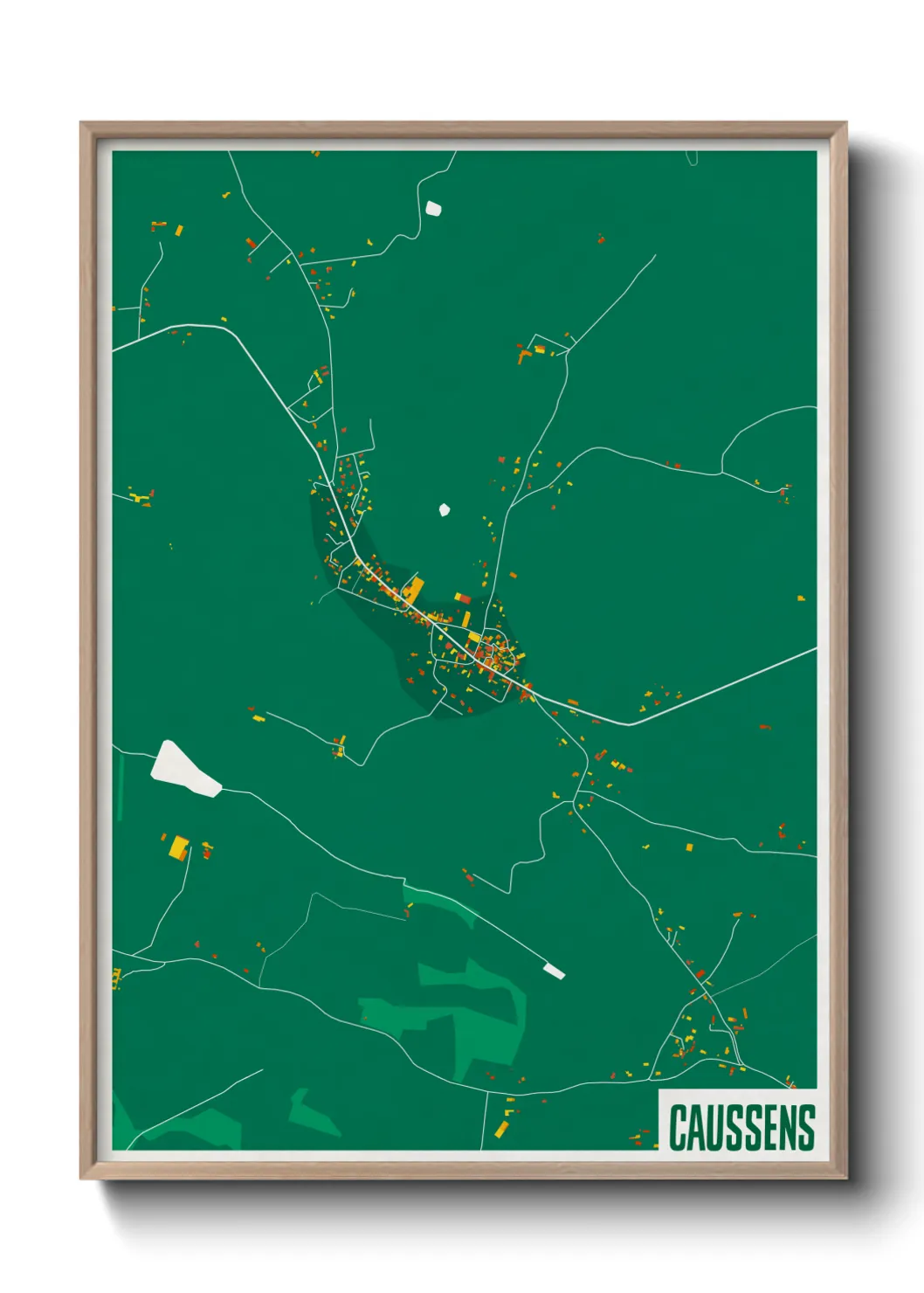 Une affiche de carte sur Caussens