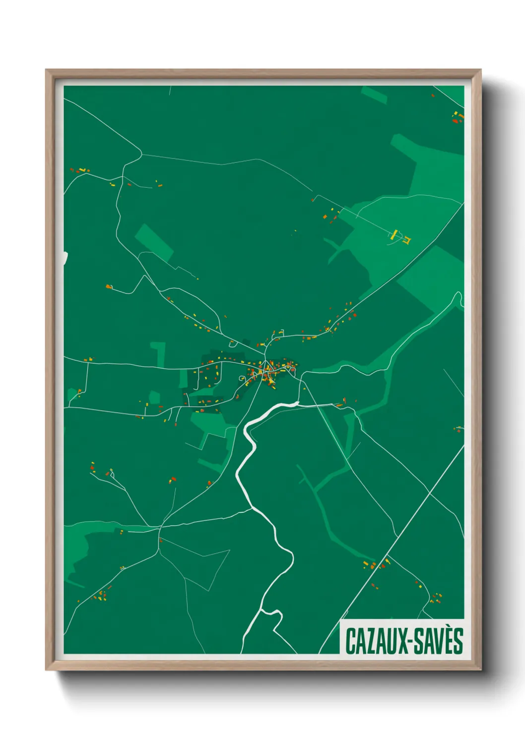 Une affiche de carte sur Cazaux-Savès