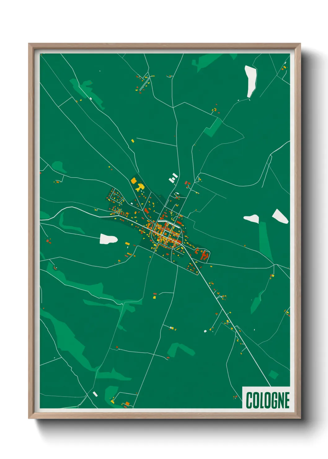 Une affiche de carte sur Cologne
