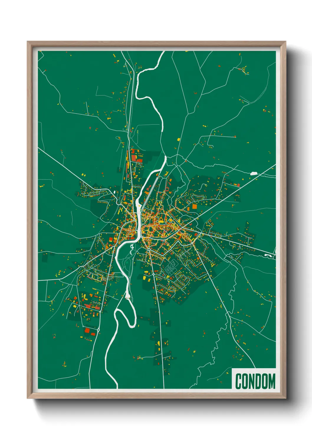 Une affiche de carte sur Condom