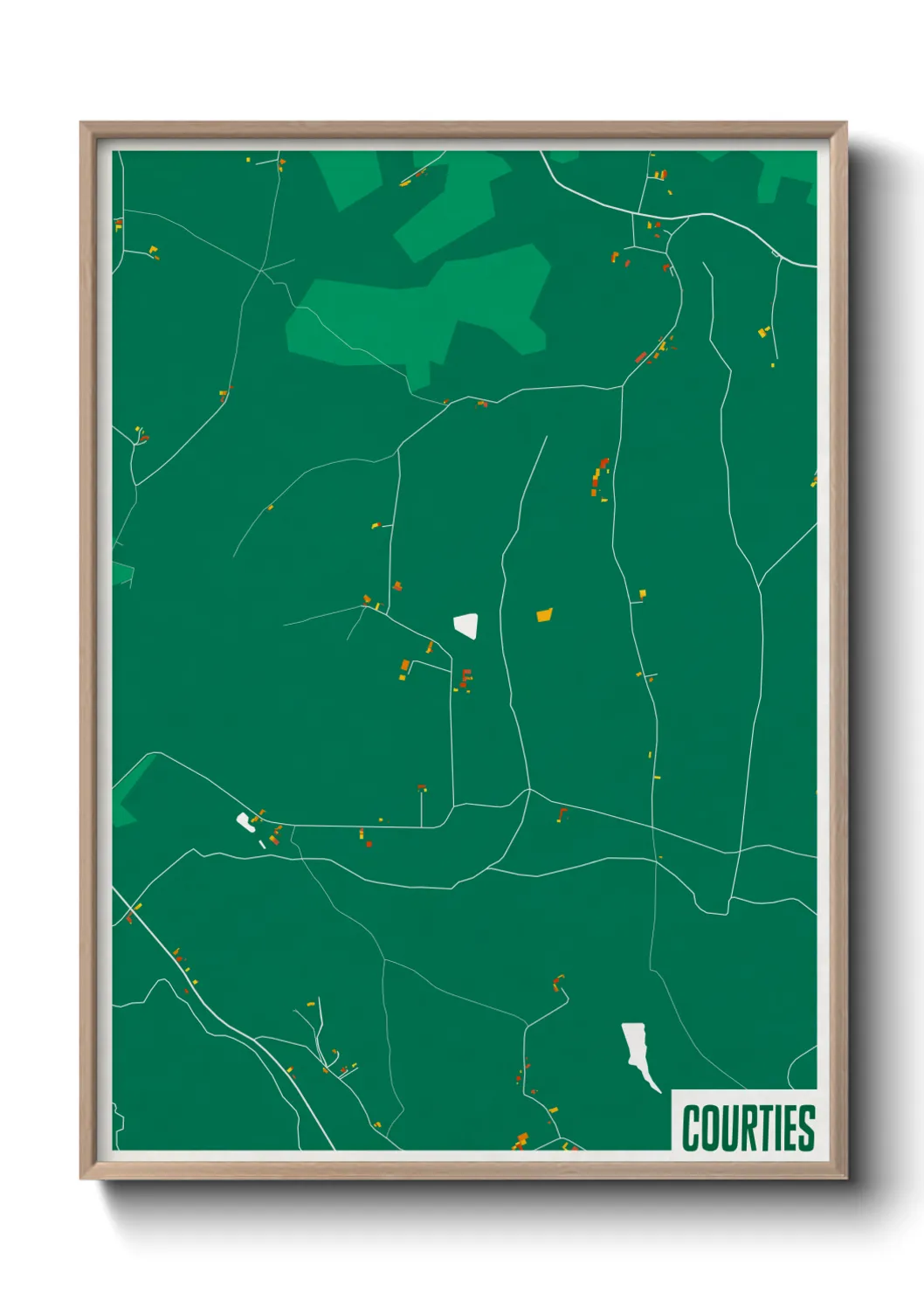 Une affiche de carte sur Courties