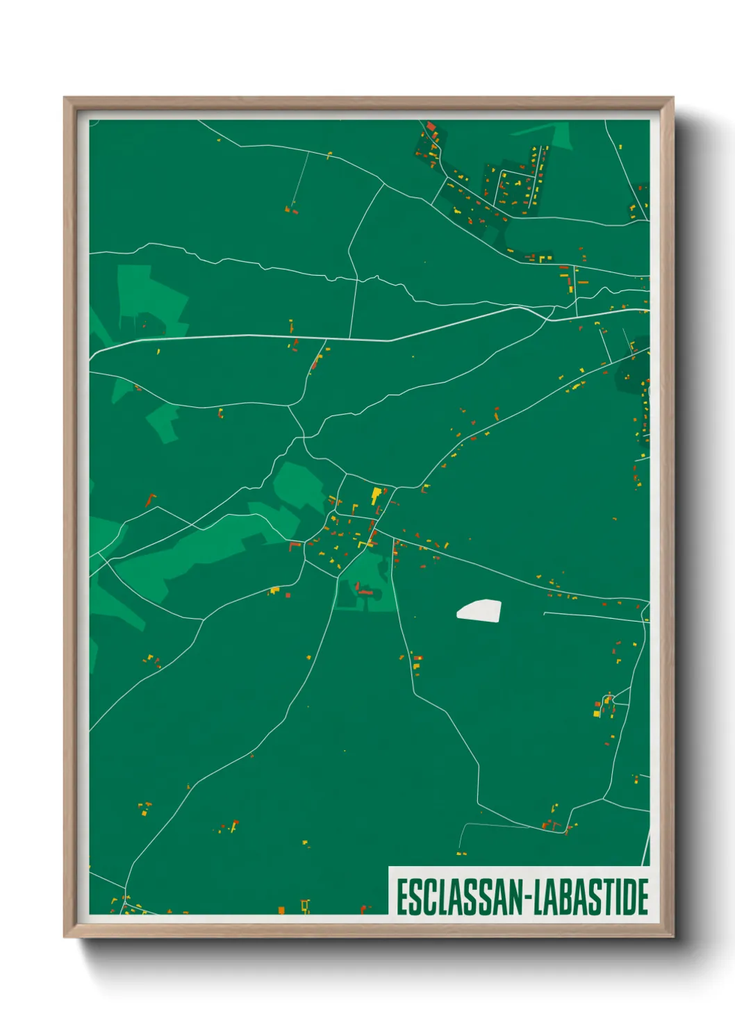Une affiche de carte sur Esclassan-Labastide
