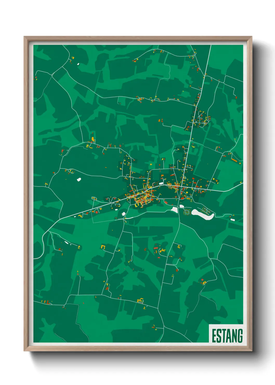 Une affiche de carte sur Estang