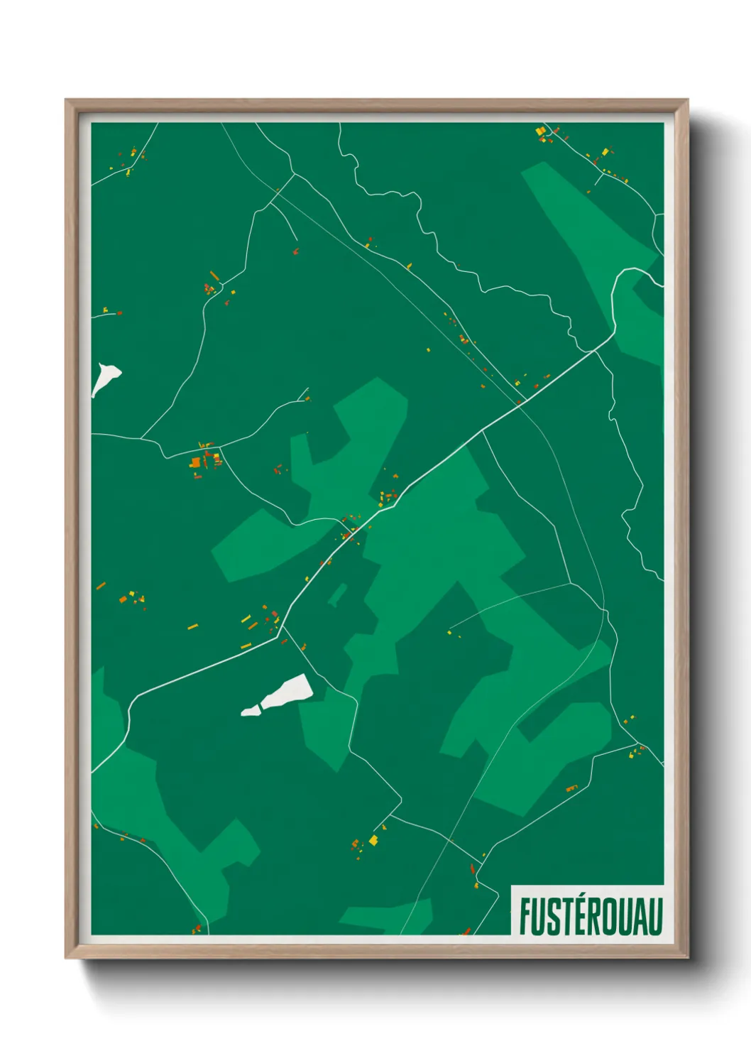 Une affiche de carte sur Fustérouau