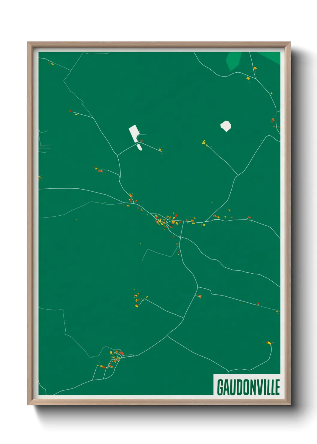 Une affiche de carte sur Gaudonville