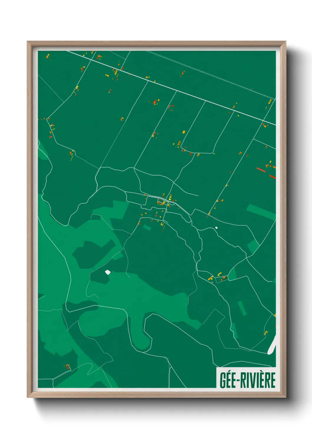 Une affiche de carte sur Gée-Rivière