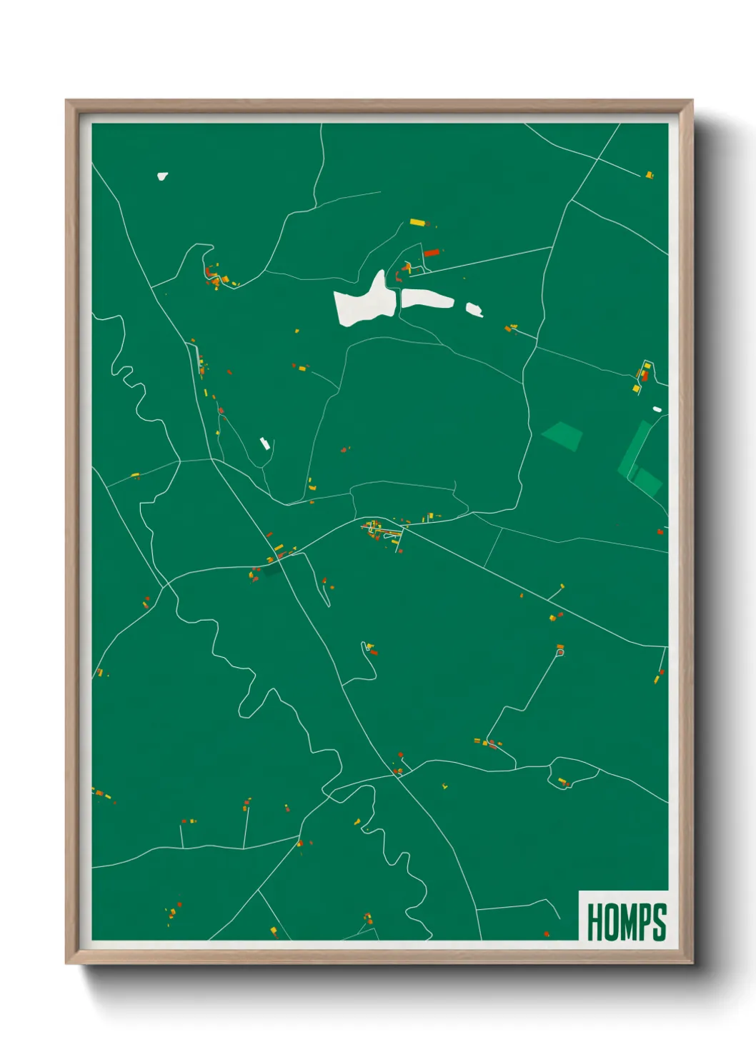 Une affiche de carte sur Homps