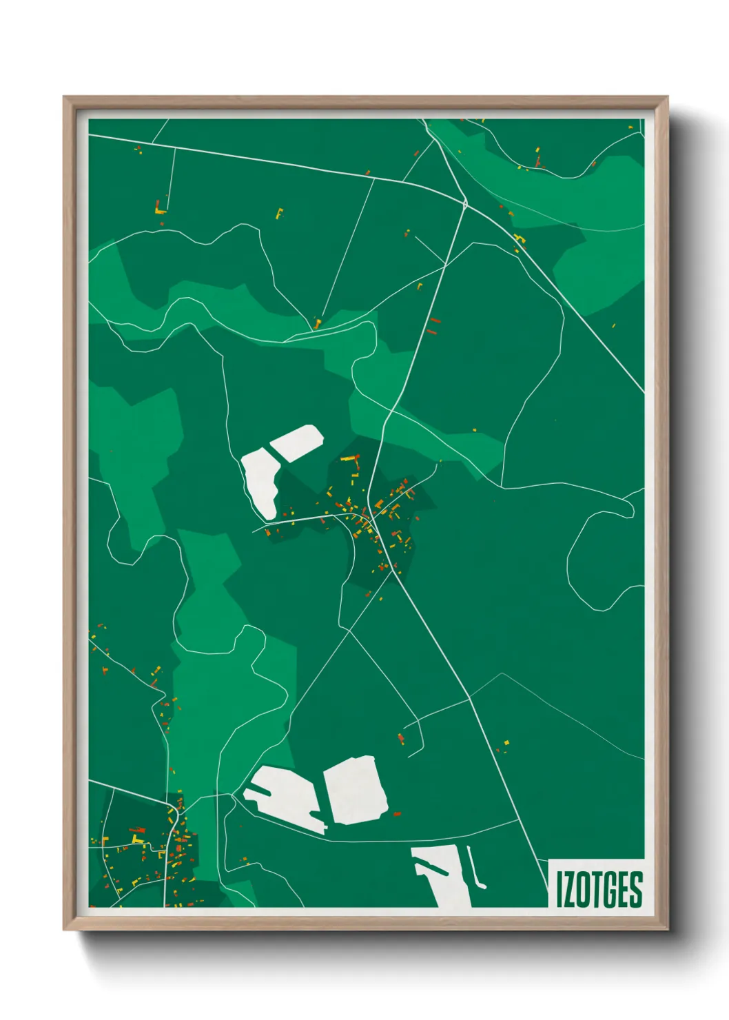 Une affiche de carte sur Izotges