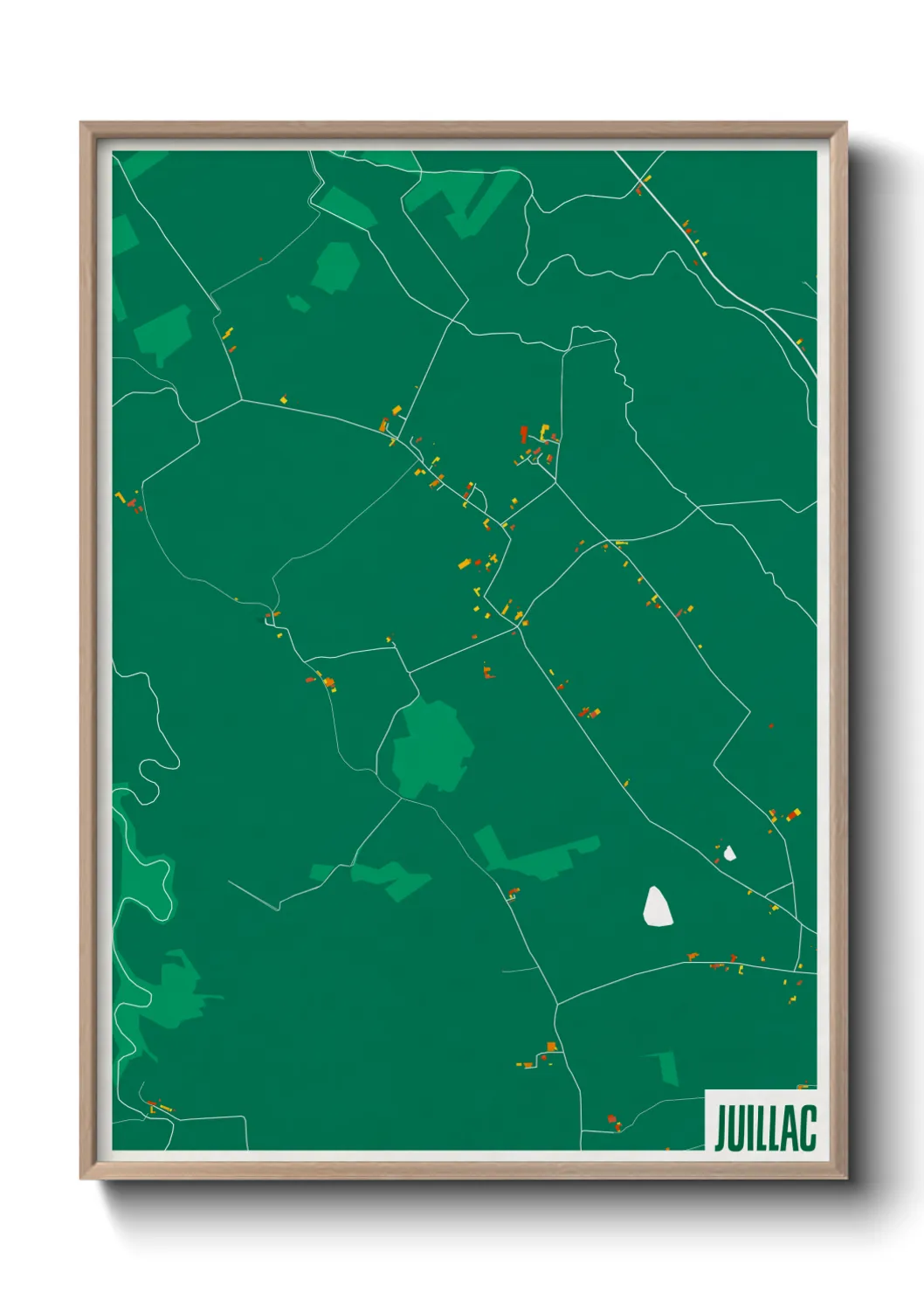 Une affiche de carte sur Juillac