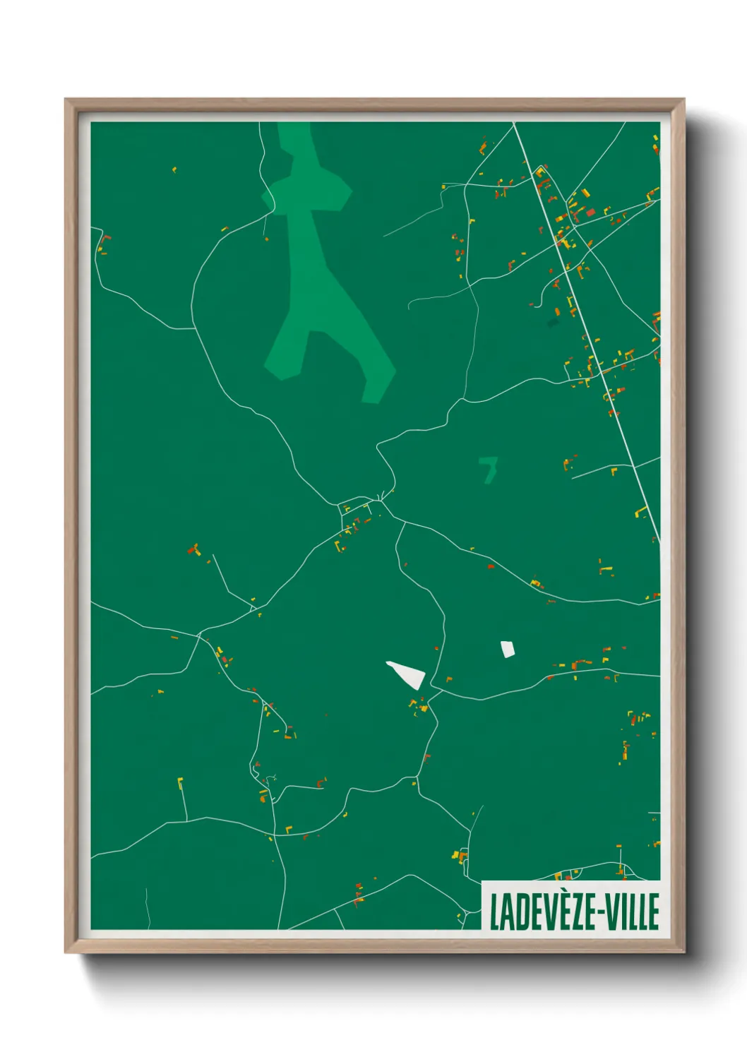 Une affiche de carte sur Ladevèze-Ville