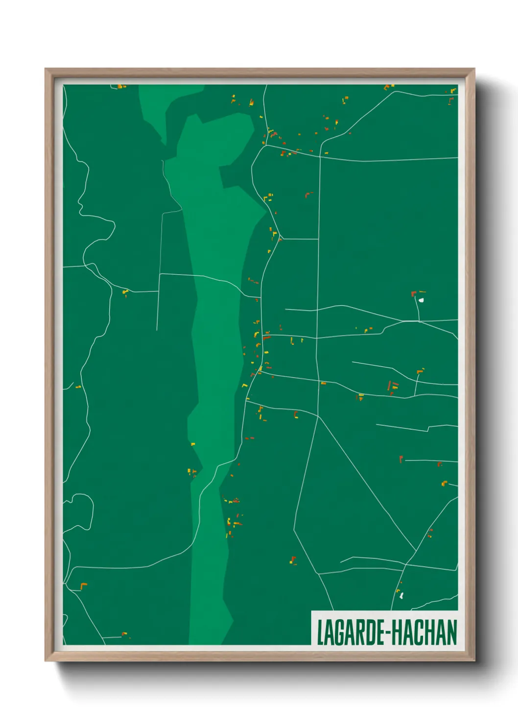 Une affiche de carte sur Lagarde-Hachan