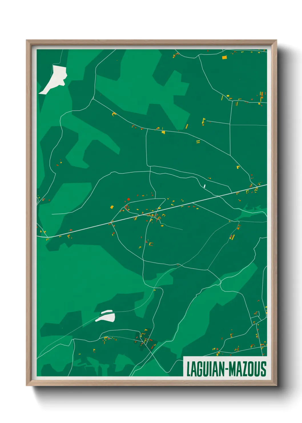 Une affiche de carte sur Laguian-Mazous