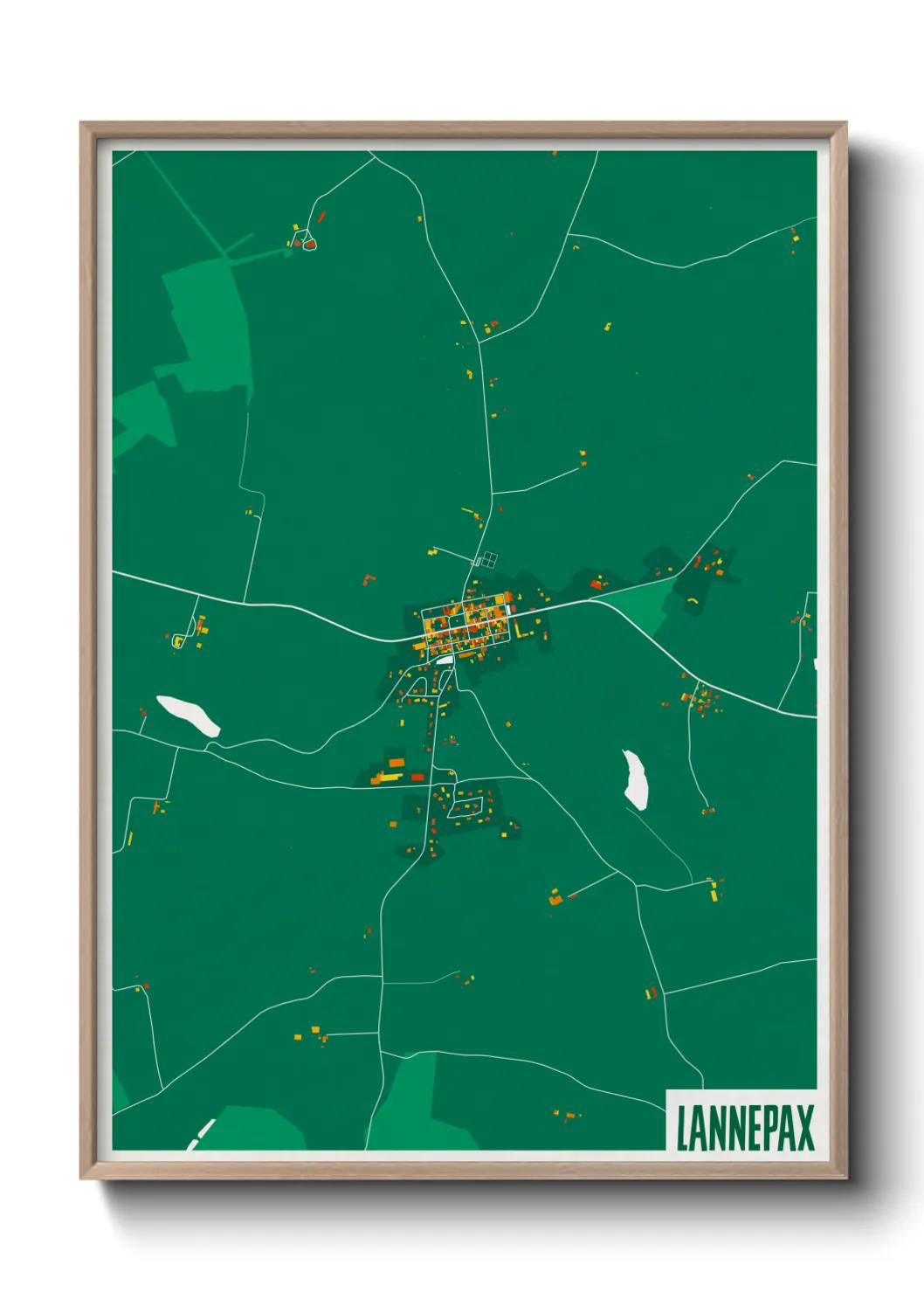 Une affiche de carte sur Lannepax