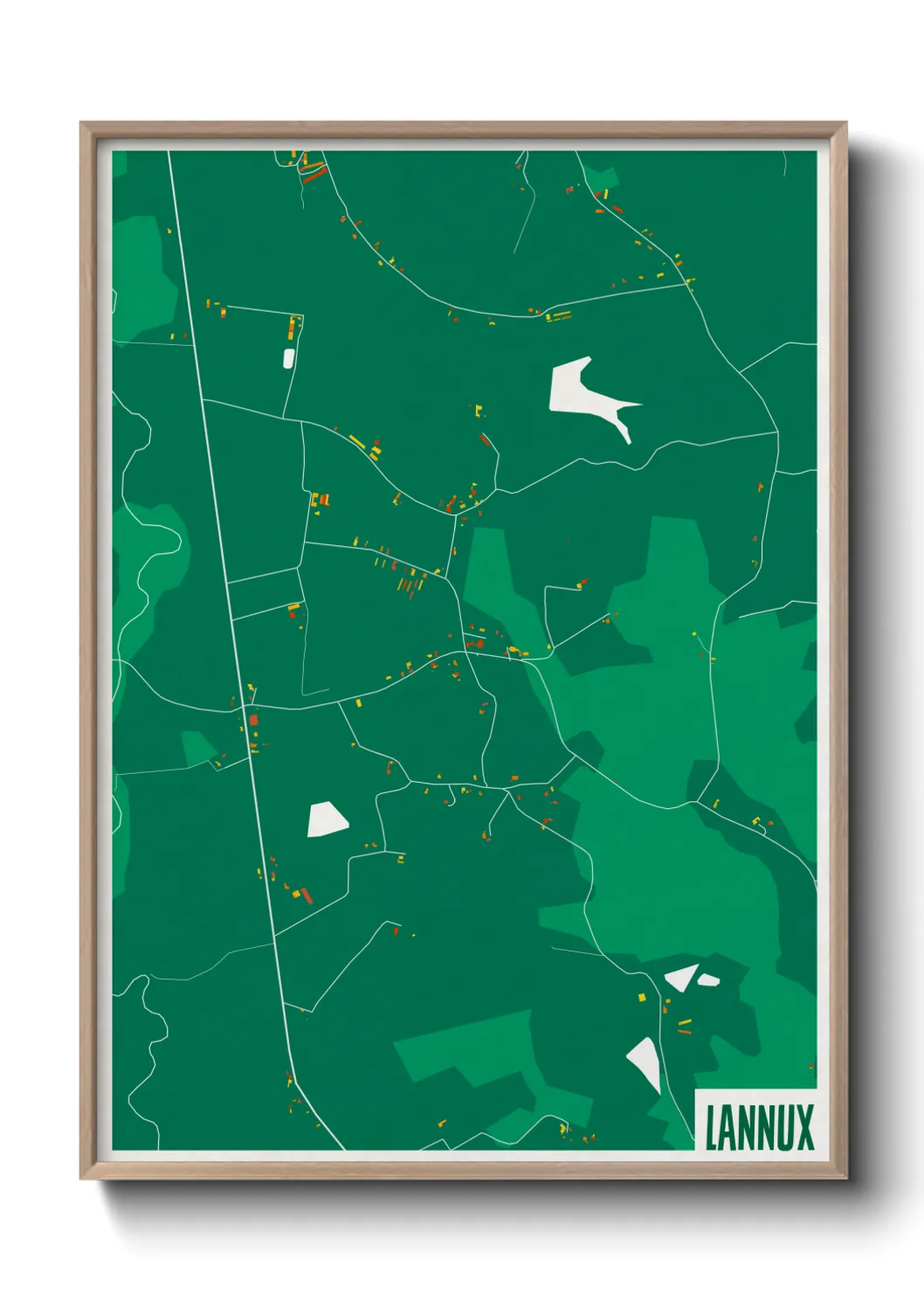 Une affiche de carte sur Lannux