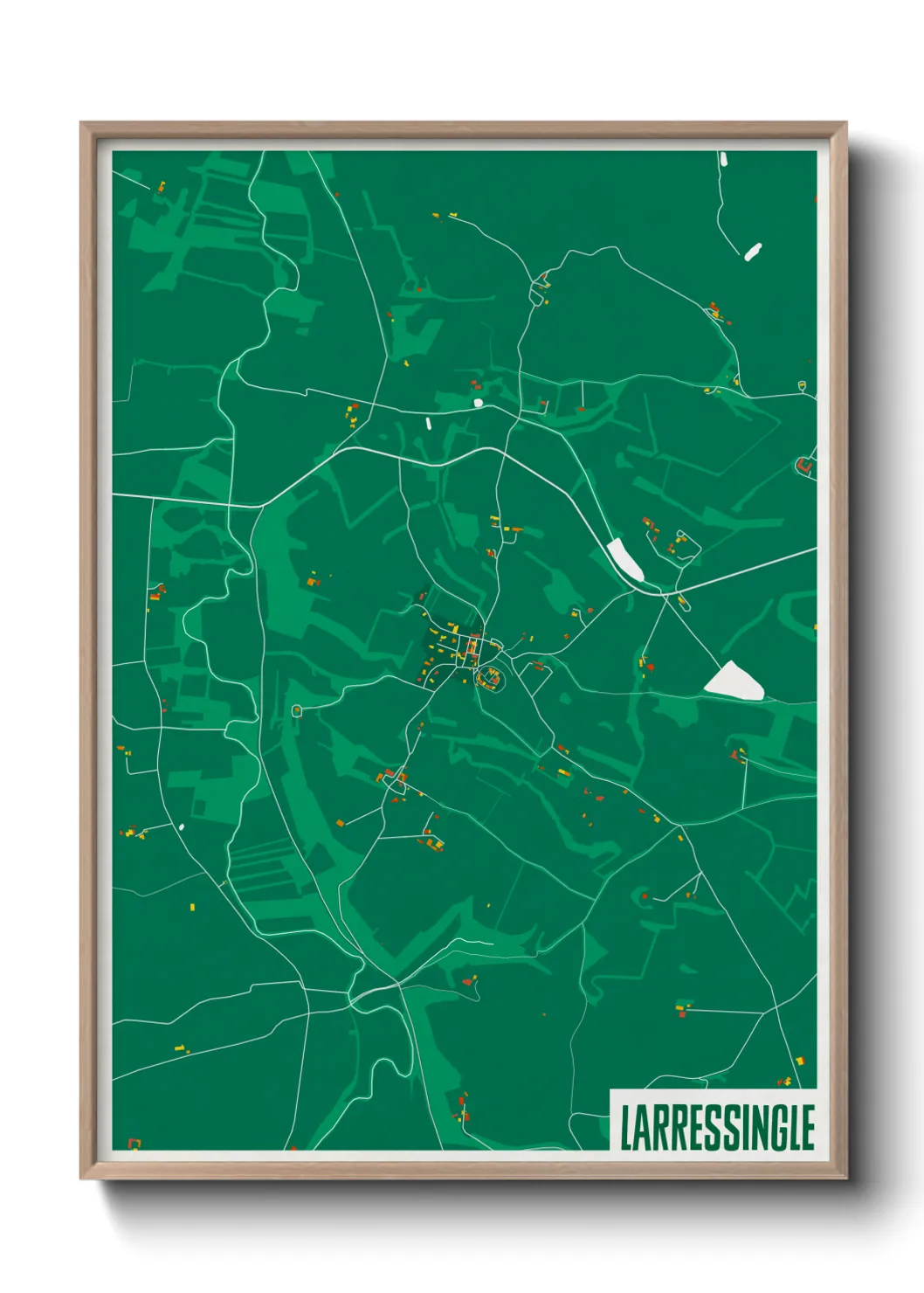 Une affiche de carte sur Larressingle