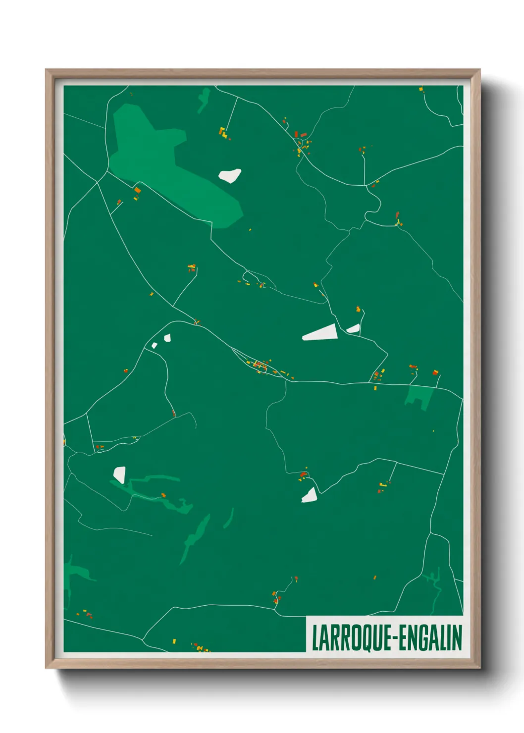 Une affiche de carte sur Larroque-Engalin