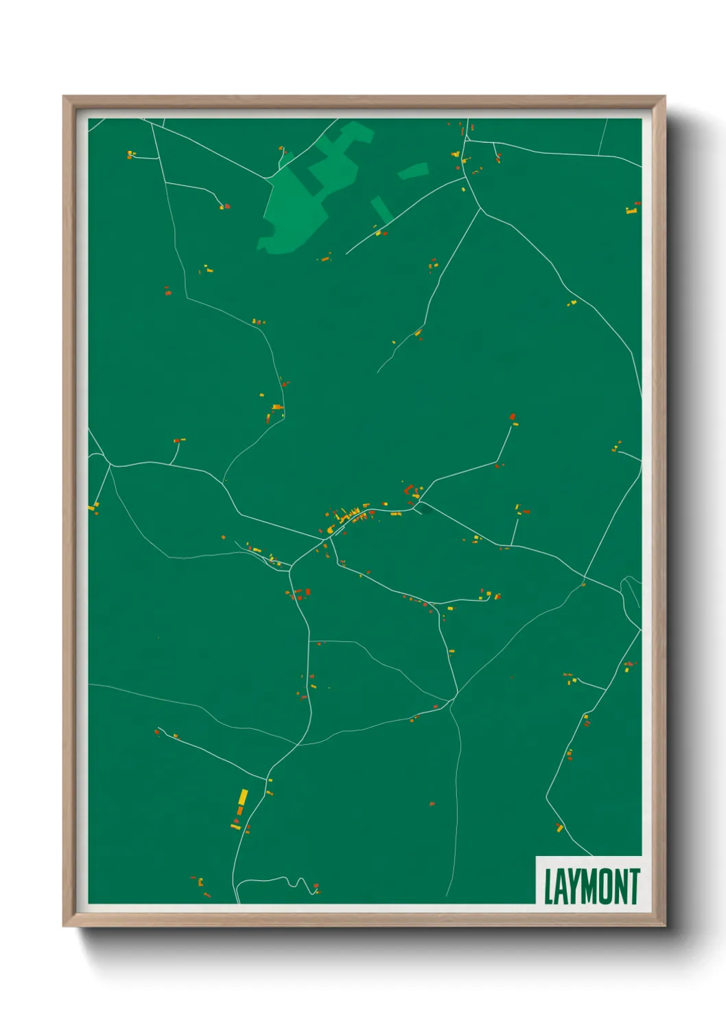 Une affiche de carte sur Laymont