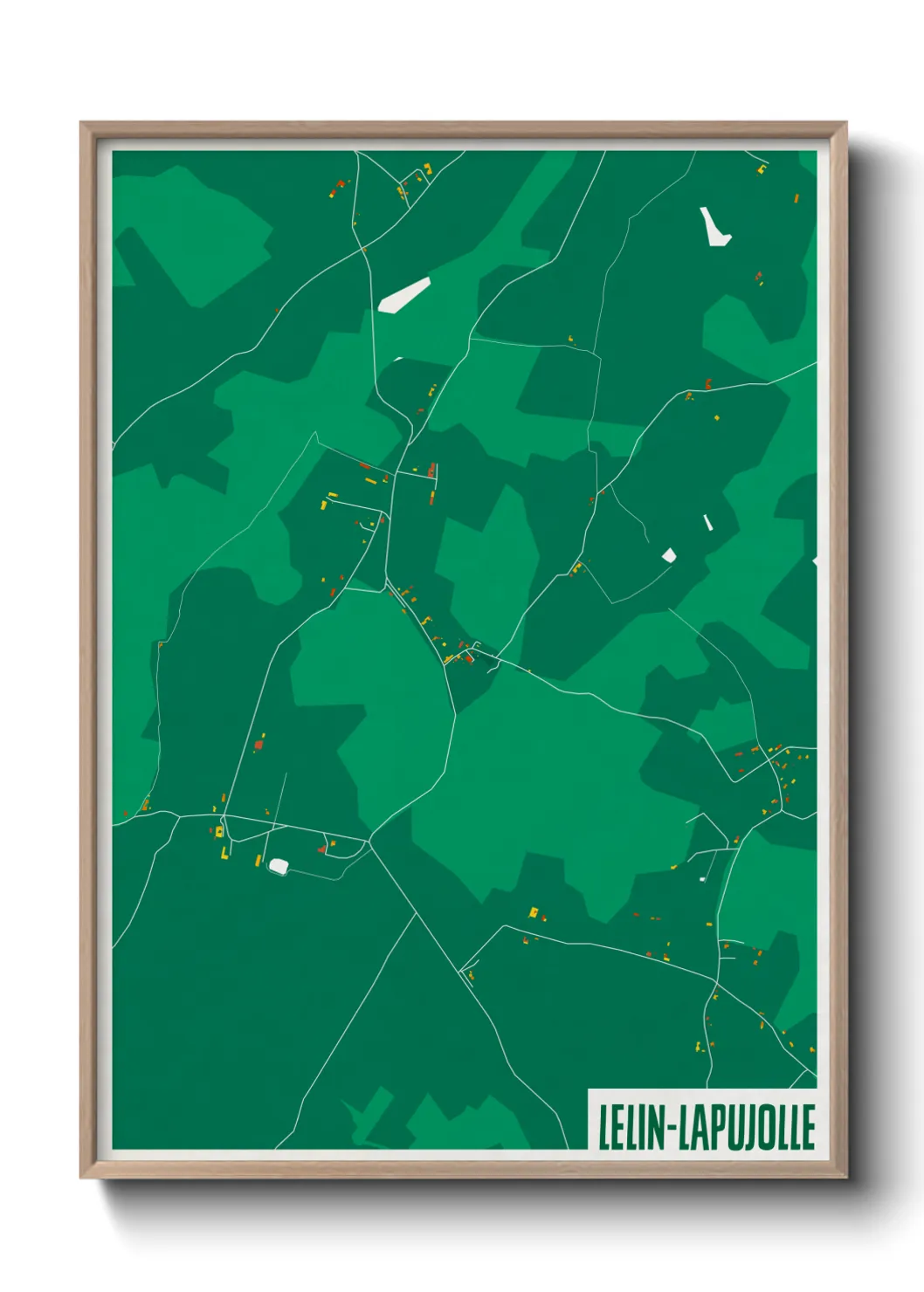 Une affiche de carte sur Lelin-Lapujolle
