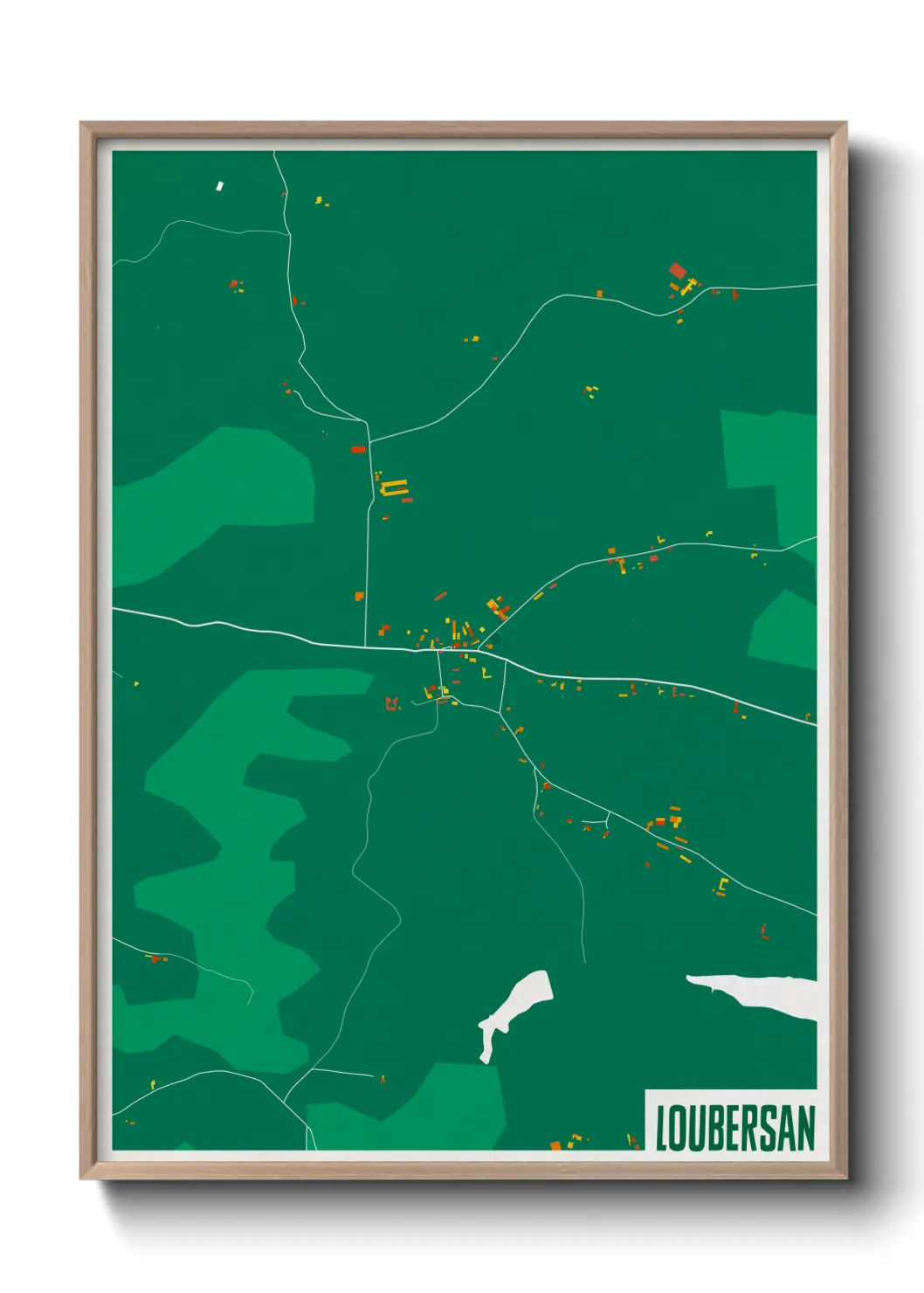 Une affiche de carte sur Loubersan