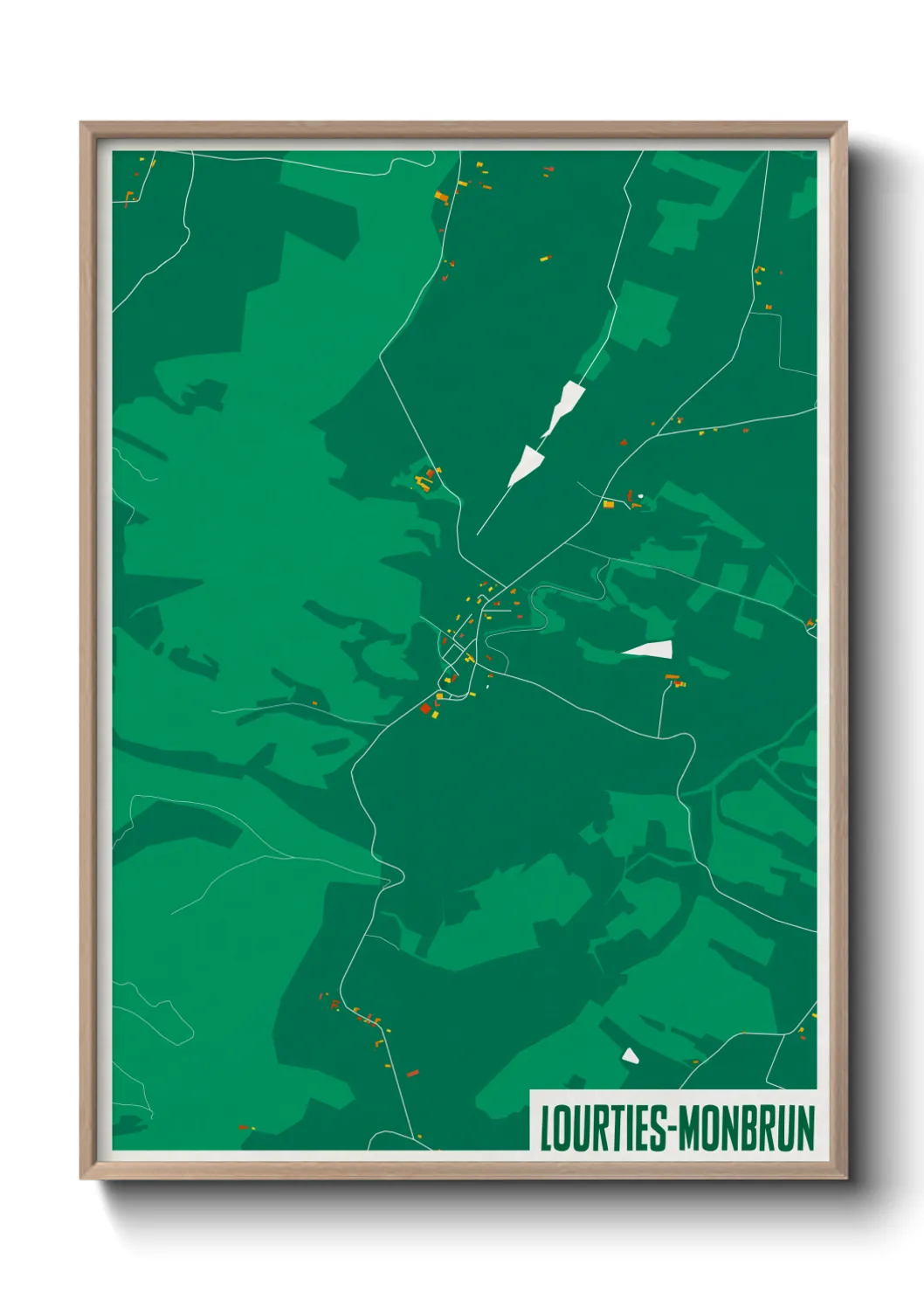 Une affiche de carte sur Lourties-Monbrun