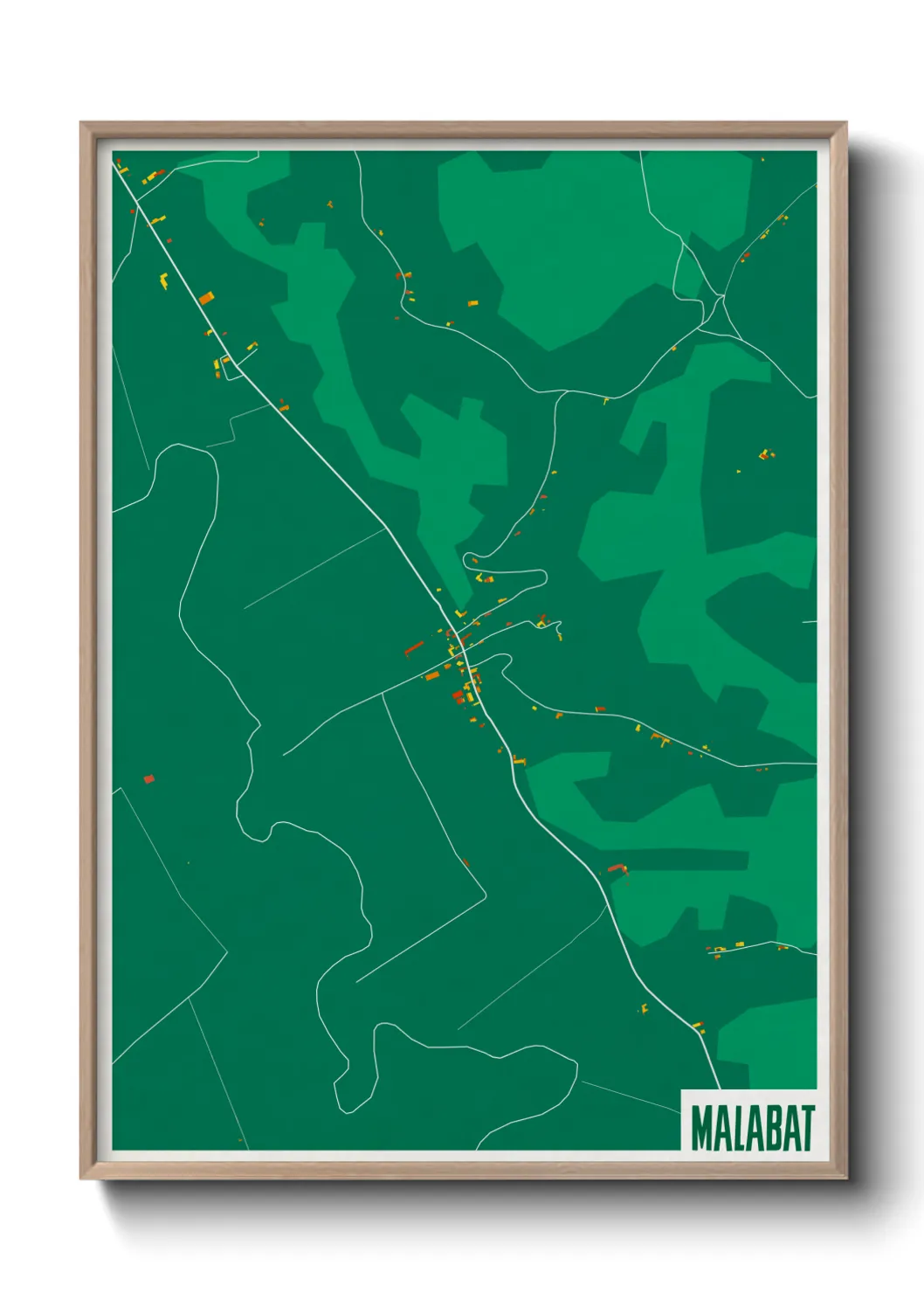 Une affiche de carte sur Malabat