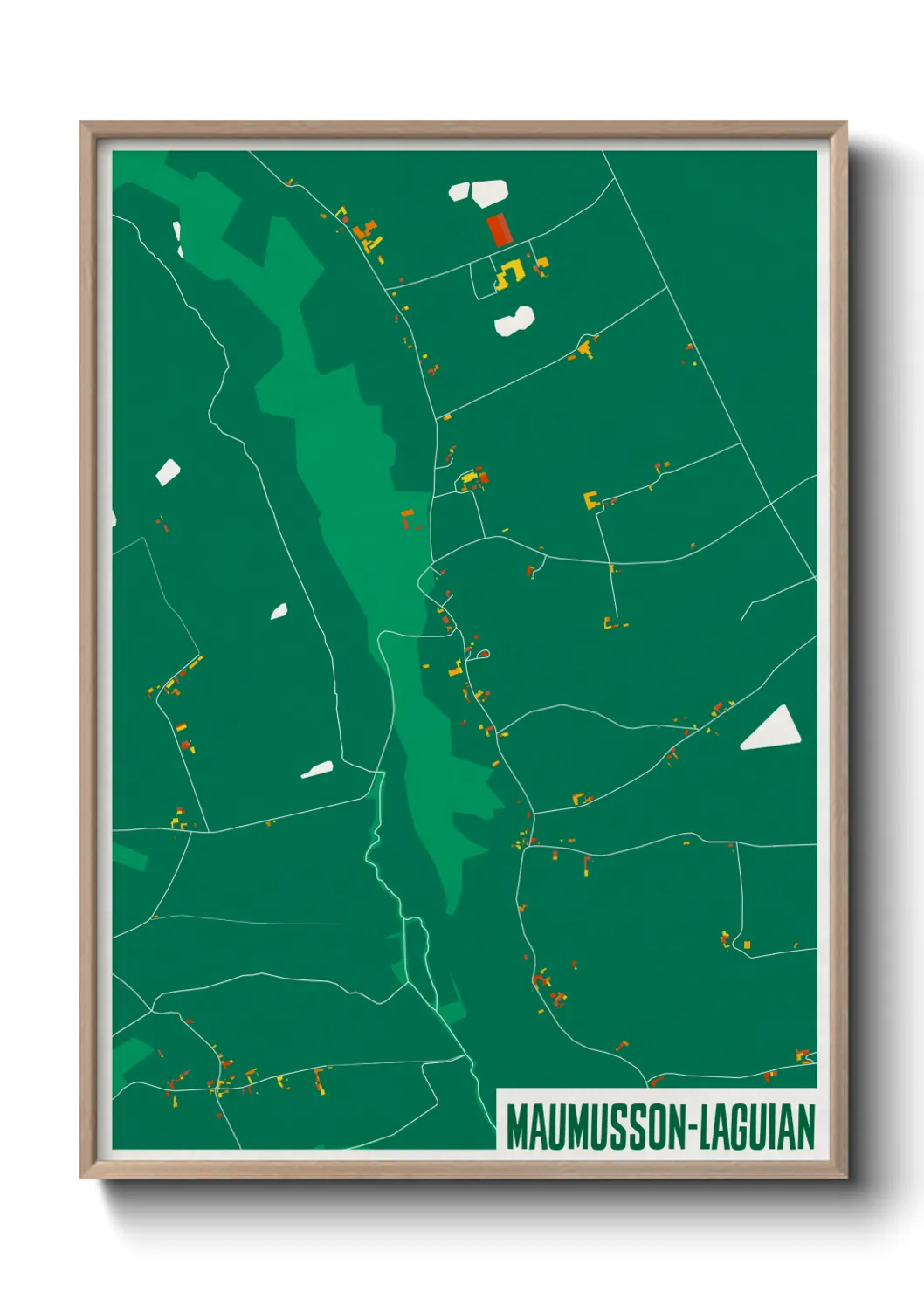 Une affiche de carte sur Maumusson-Laguian