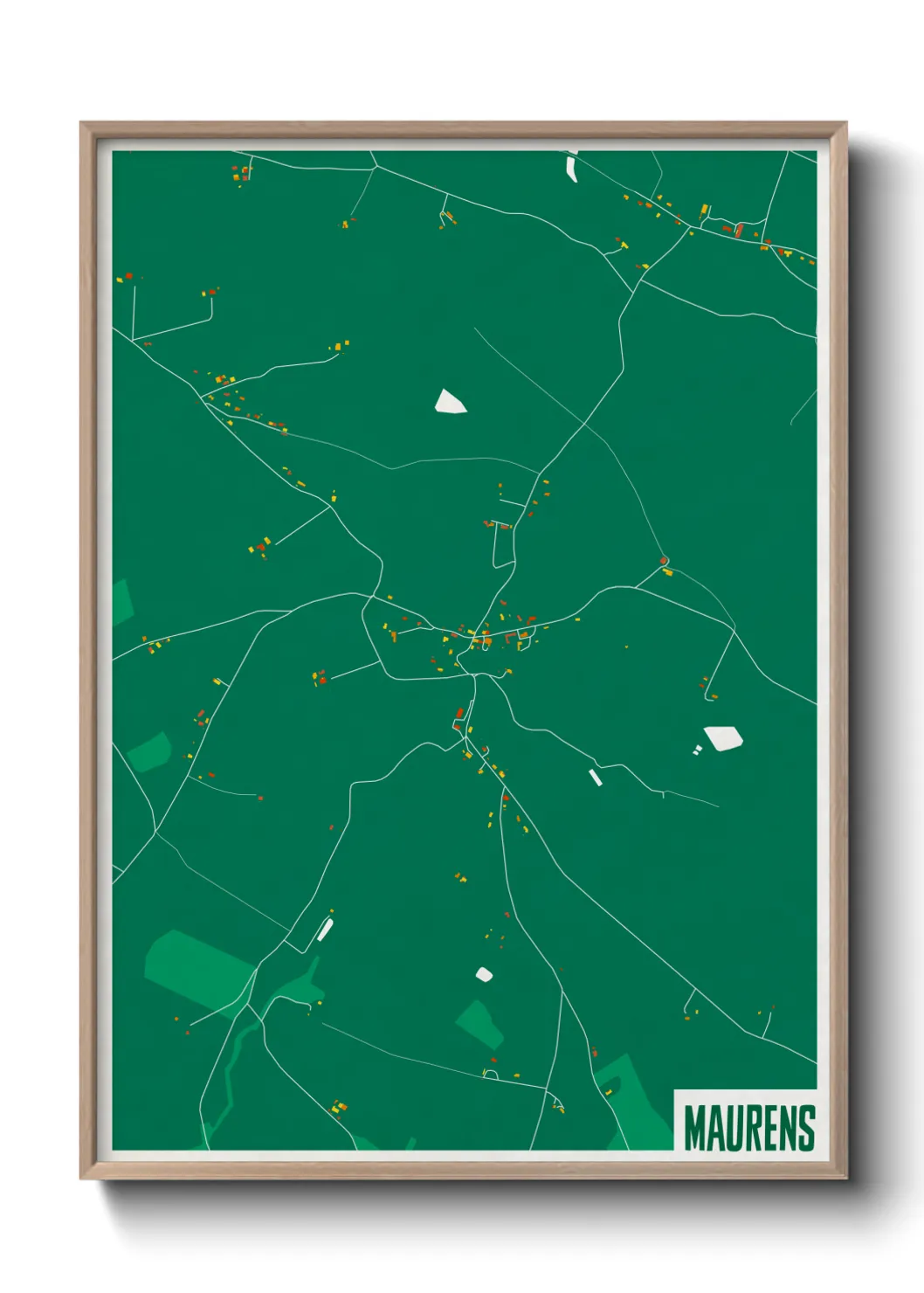 Une affiche de carte sur Maurens