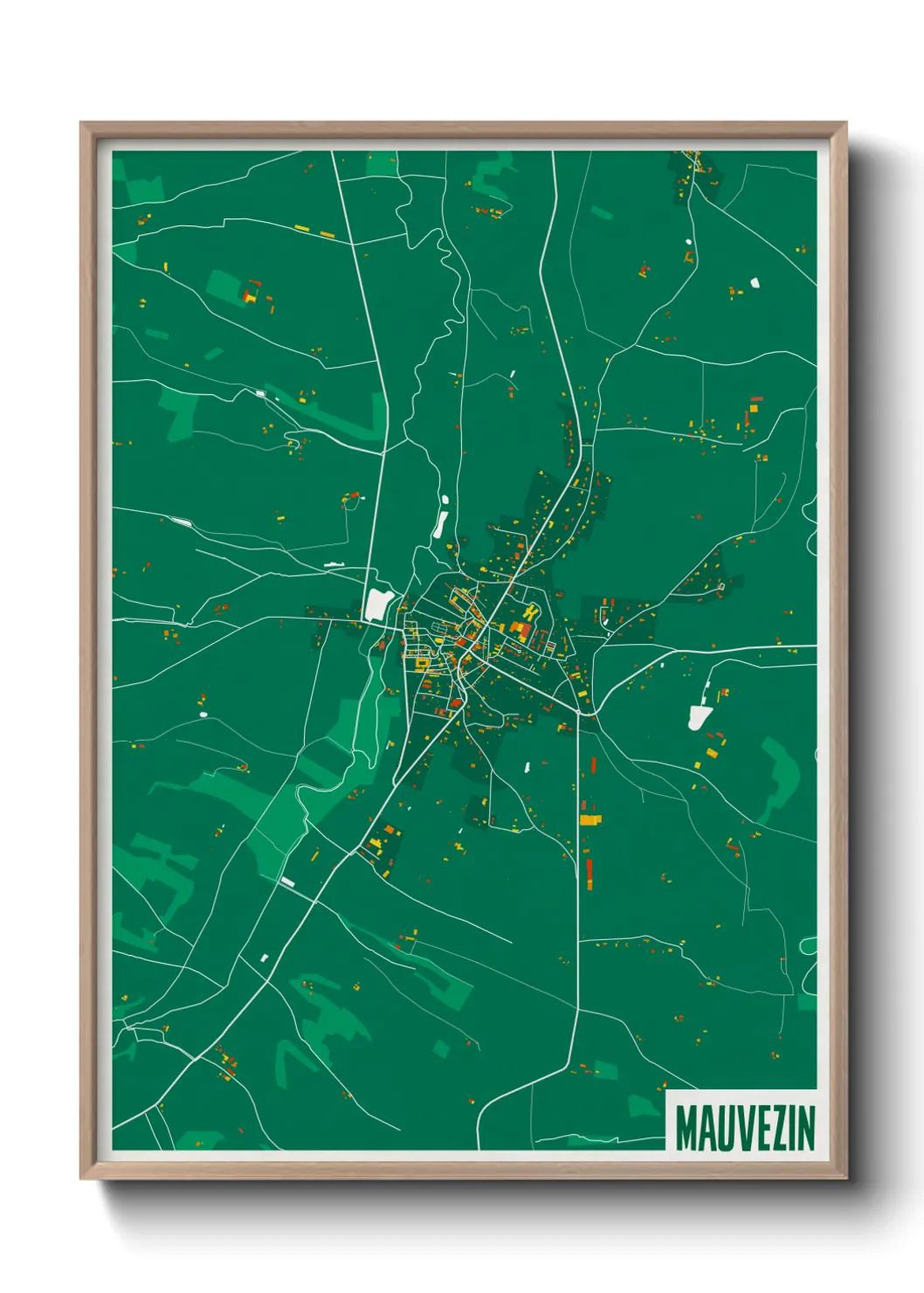 Une affiche de carte sur Mauvezin