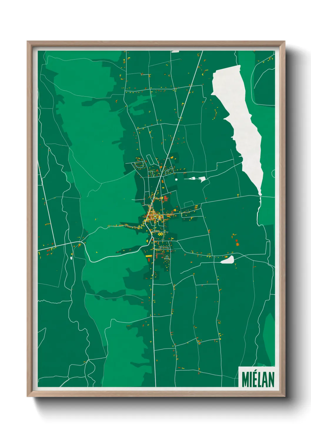 Une affiche de carte sur Miélan