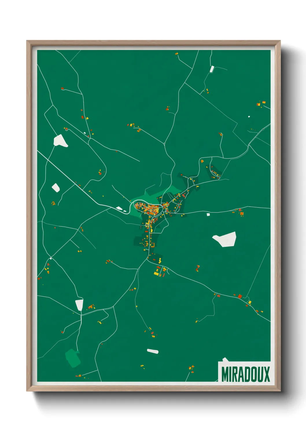 Une affiche de carte sur Miradoux