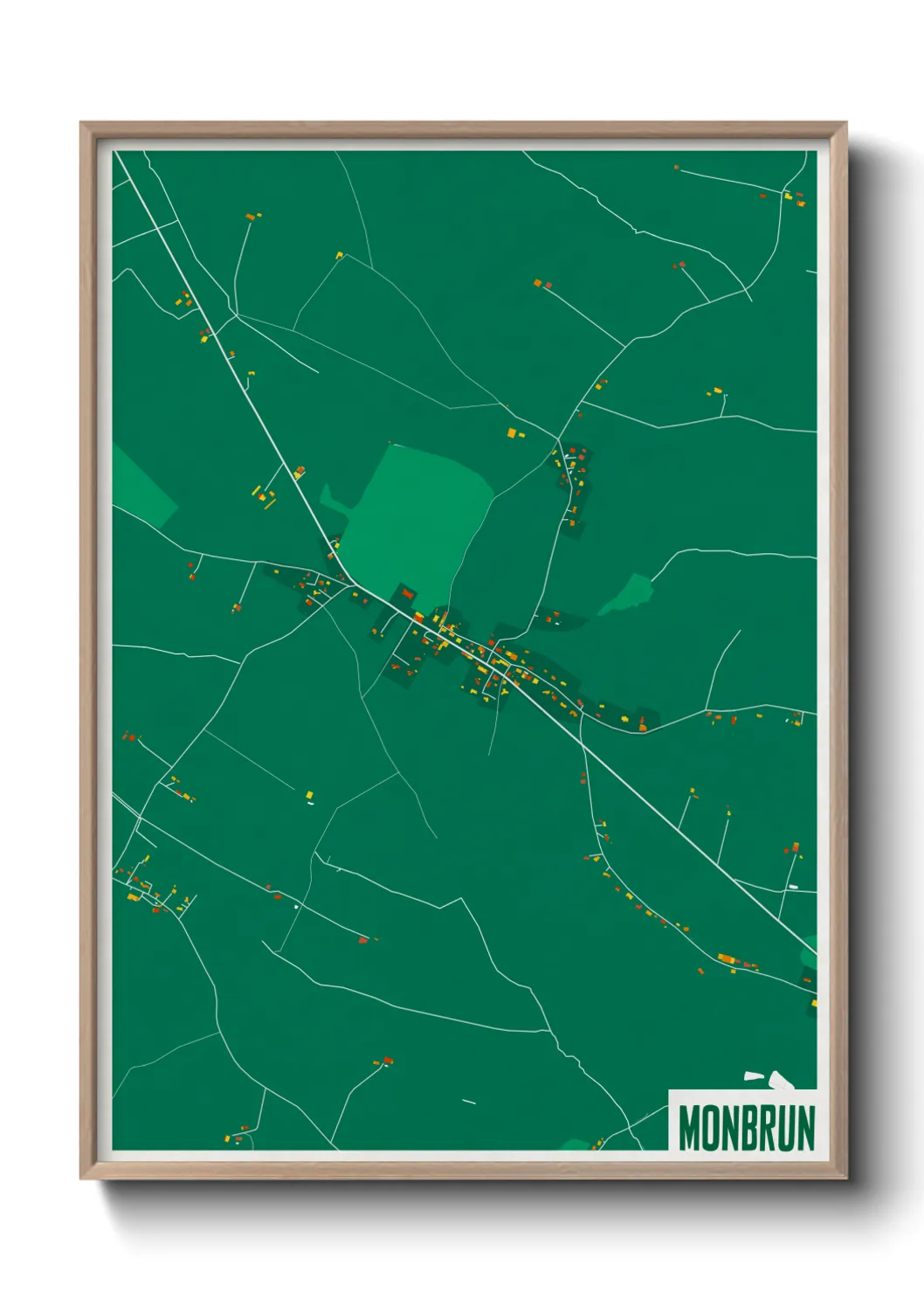 Une affiche de carte sur Monbrun
