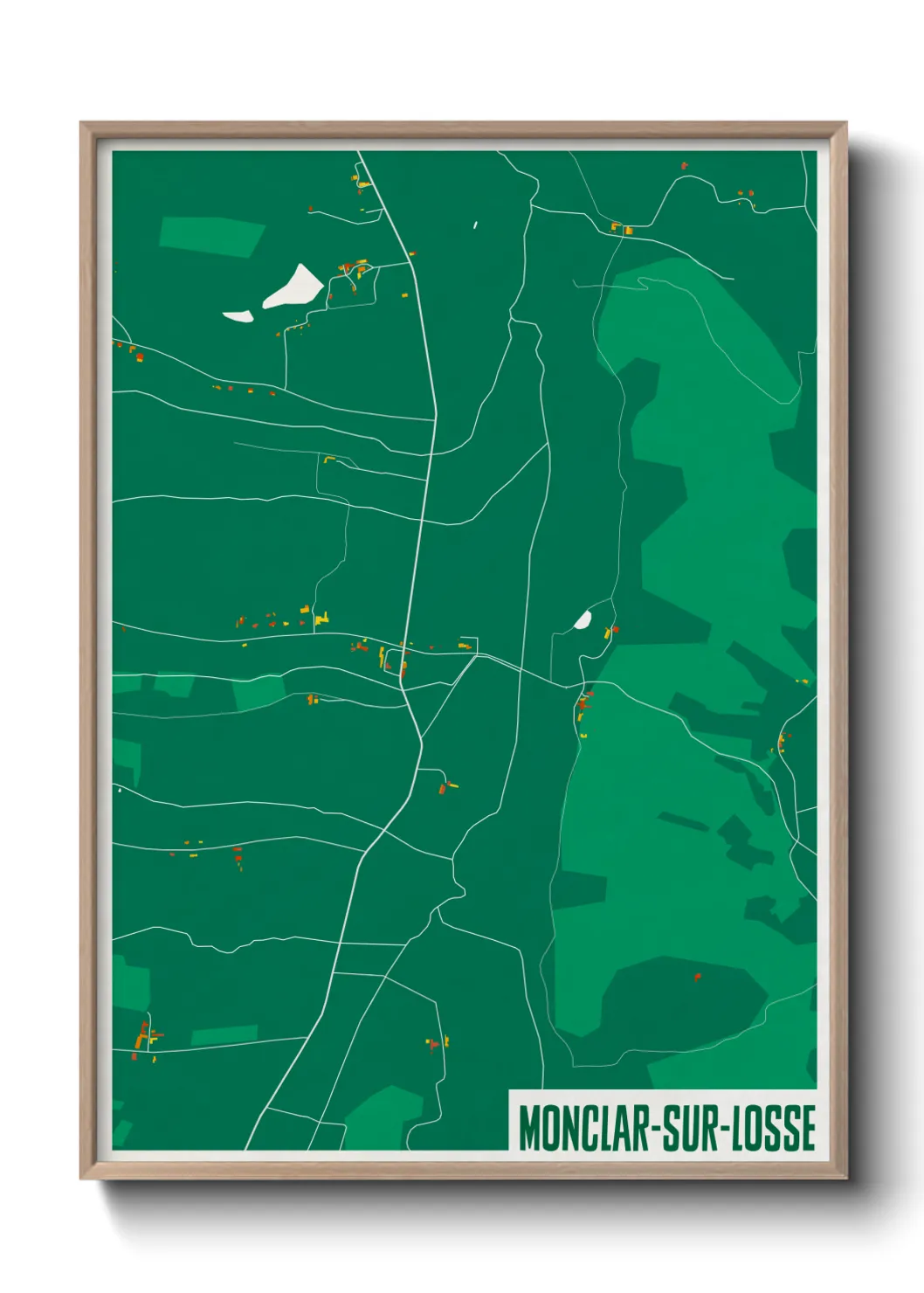 Une affiche de carte sur Monclar-sur-Losse