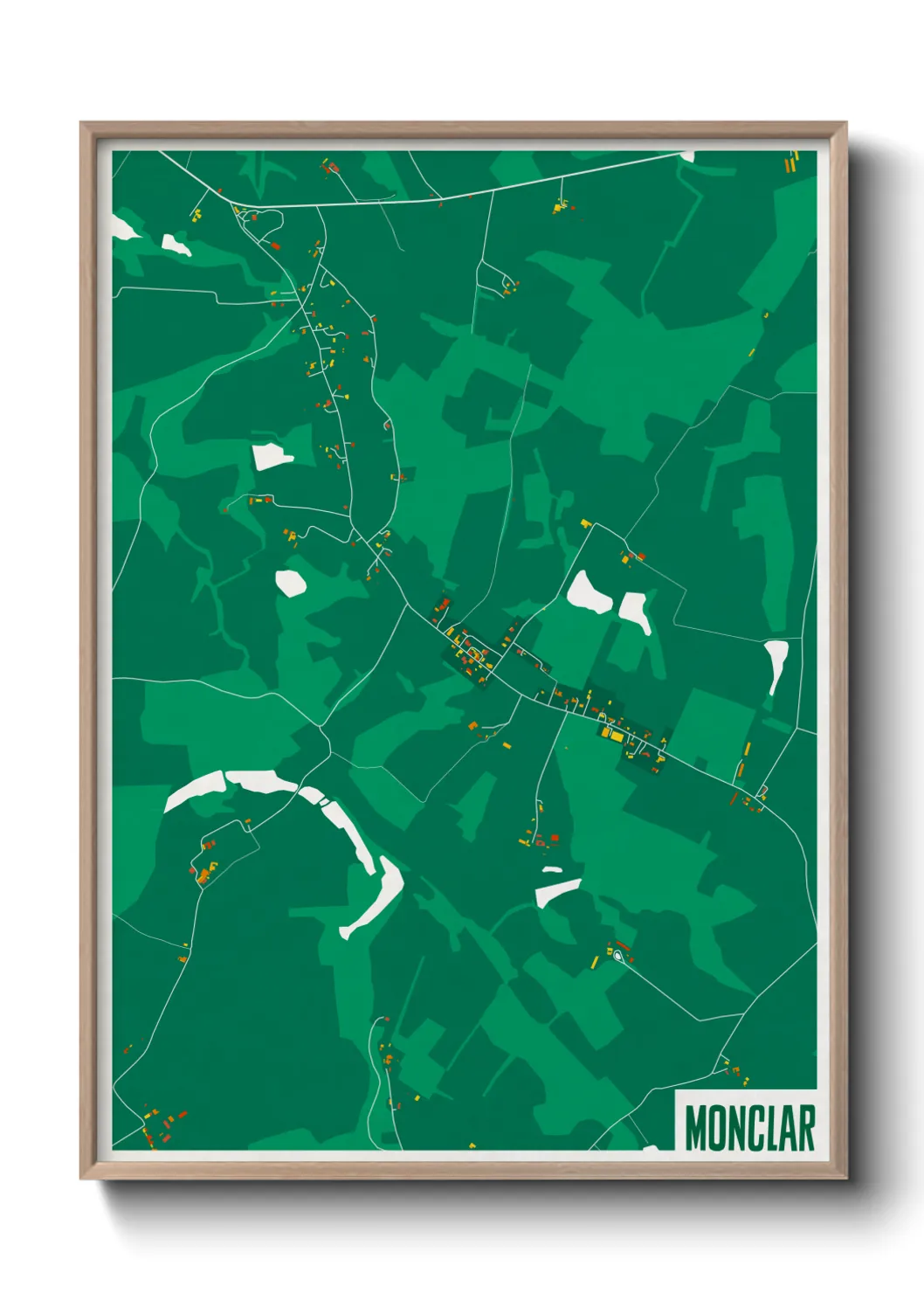 Une affiche de carte sur Monclar
