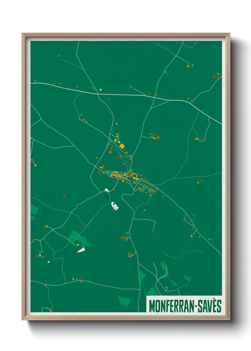 Une affiche de carte sur Monferran-Savès